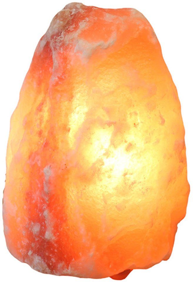 HIMALAYA SALT DREAMS Salzkristall-Tischlampe Rock, Leuchtmittel wechselbar, Warmweiß, Handgefertigt - jeder Stein ein Unikat, H: ca.18 cm, ca.2-3 kg