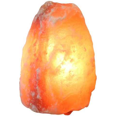 HIMALAYA SALT DREAMS Salzkristall-Tischlampe Rock, Leuchtmittel wechselbar, Warmweiß, Handgefertigt - jeder Stein ein Unikat, H: ca.18 cm, ca.2-3 kg