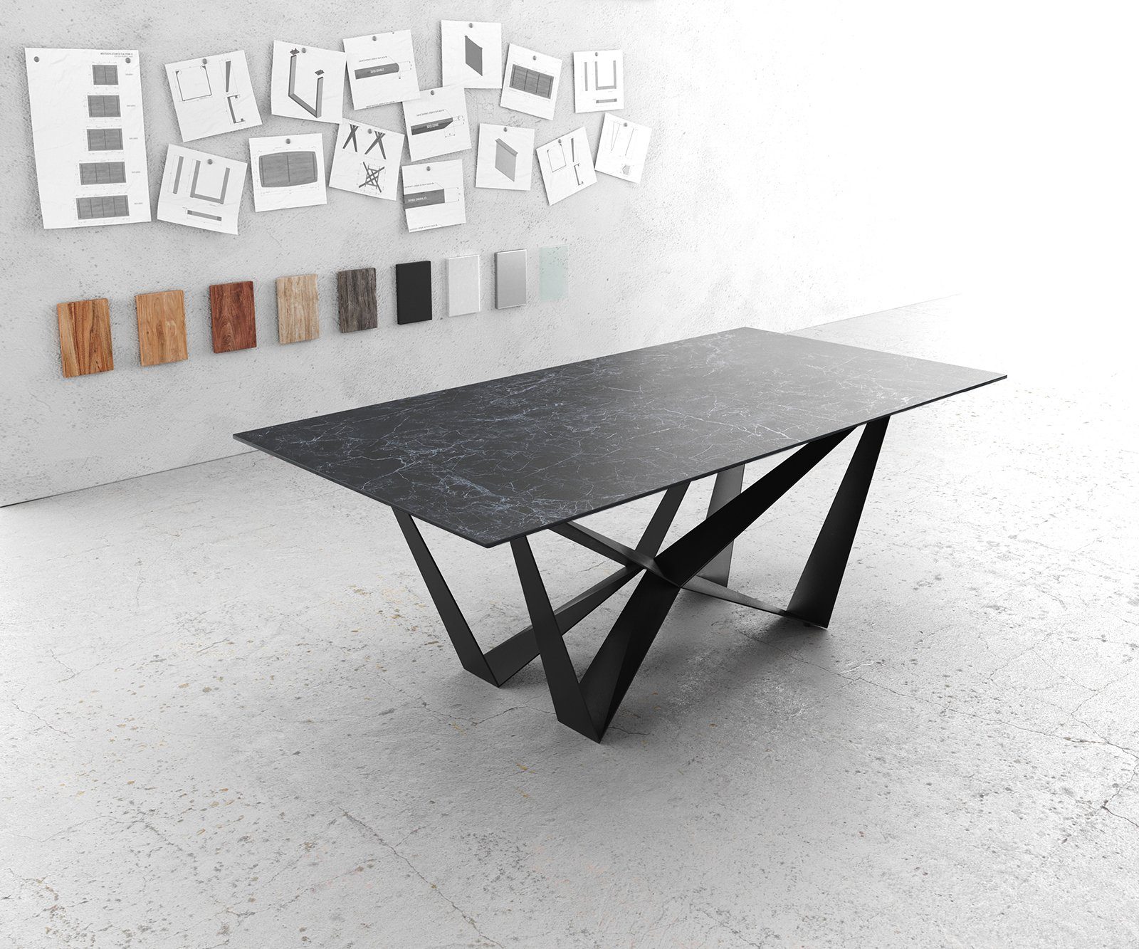 DELIFE Esstisch Edge, Keramik Laminam® Nero günstig online kaufen