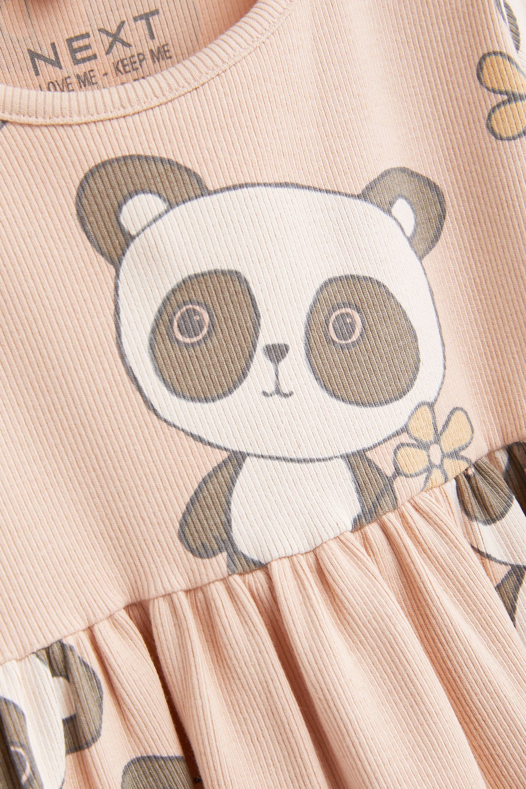 Panda Jerseykleid Next Langärmeliges, Jerseykleid (1-tlg) geripptes Cream