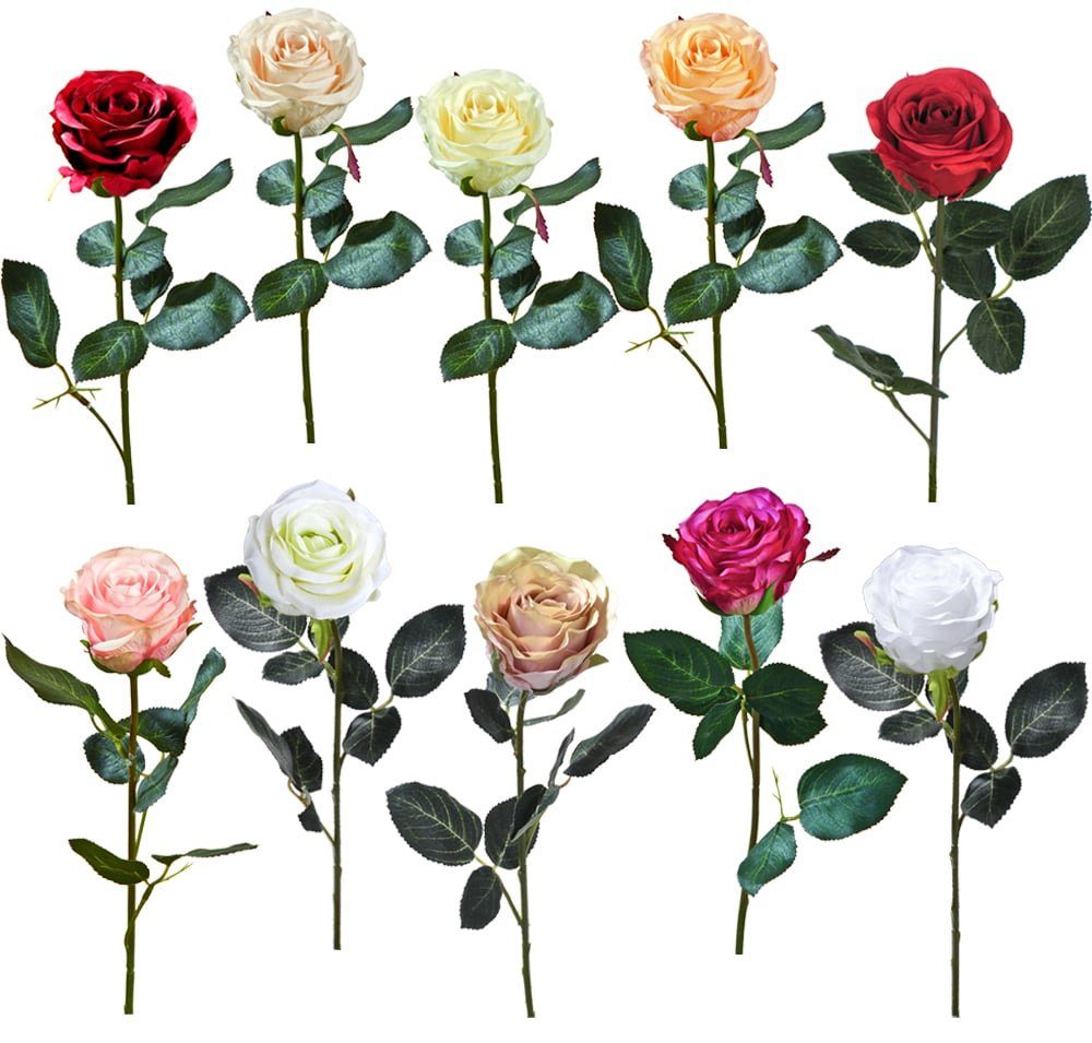 Kunstblume Rose Kunstpflanze cm, Stk Stielrose Höhe & 1 Rosen, 37 HOME 37 HOBBY, Indoor orange Madame cm matches21