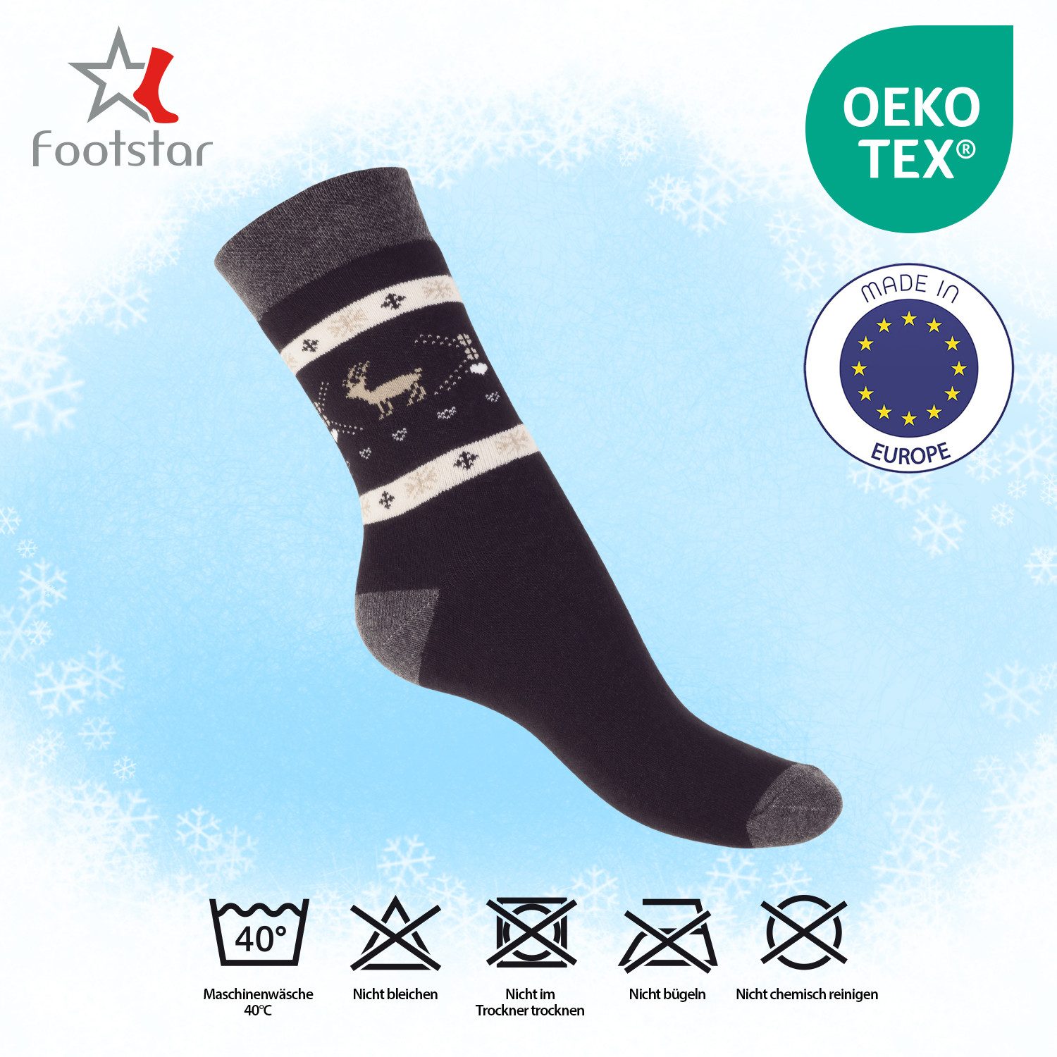 Footstar Thermosocken Damen Wintersocken (6 Paar) Warme Vollfrottee Thermo Socken