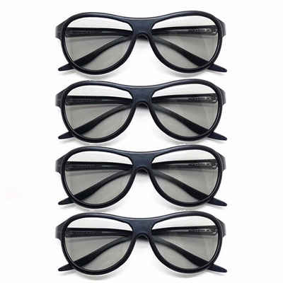 TPFNet 3D-Brille 3D Glasses Unisex Passive Polarisierte 3D Brille, zum Ansehen von Filmen 3D-Kino Brille - Farbe Schwarz - 4 Stück