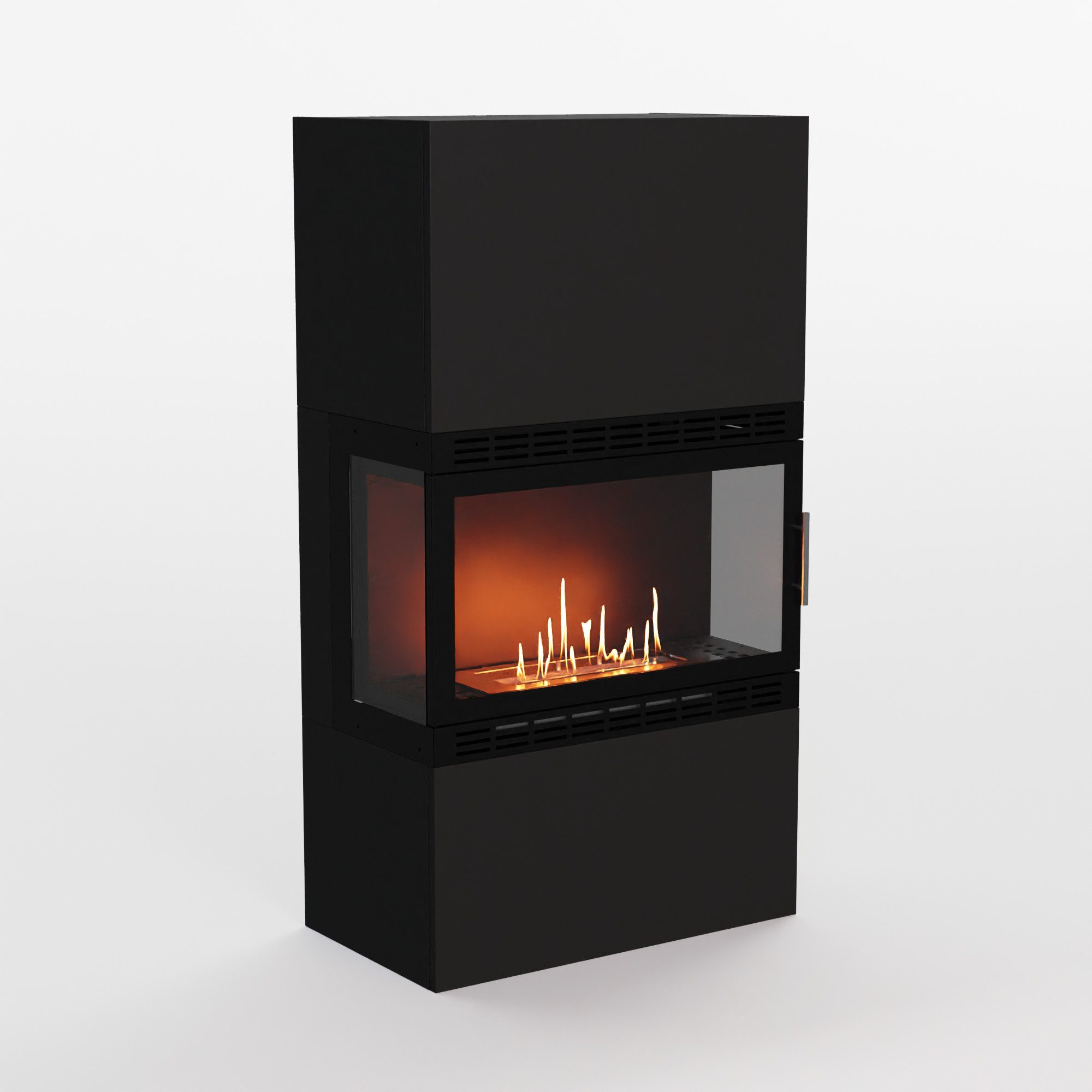 GLOW FIRE Echtfeuer-Dekokamin Lillesand Hoch XL Vision Ethanolkamin, Bioethanol Kamin, 3h Dauer, Heizleistung bis 2KW