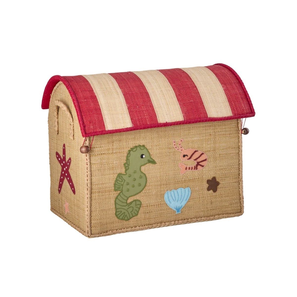 RICE A/S Хранилищаskorb Landhauskorb „Ozean“ handgefertigt aus Raffia