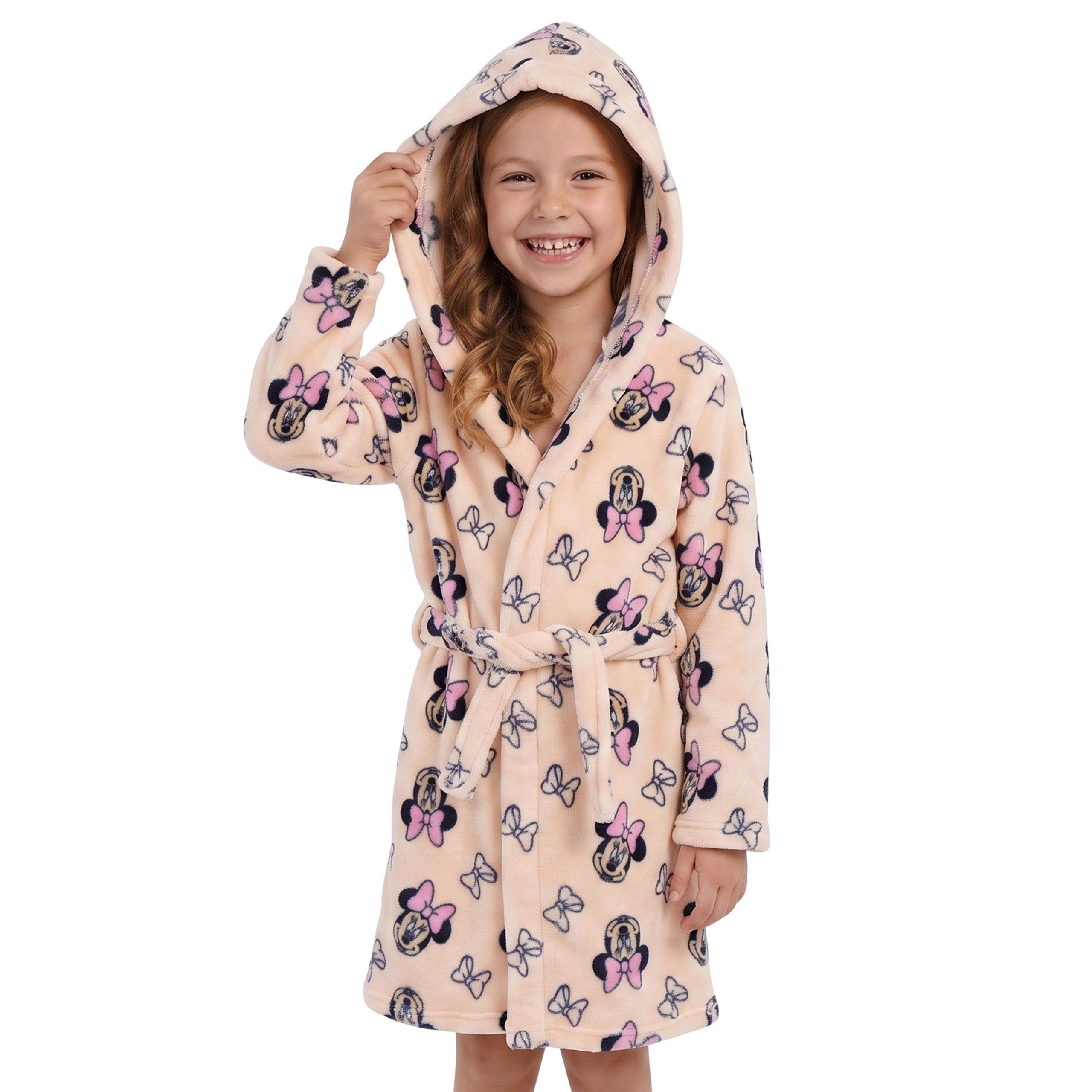 Sarcia.eu Kinderbademantel DISNEY Minnie Mouse Mädchen-Bademantel mit Gürtel, warmer Morgenmantel – Bild 2 von 5