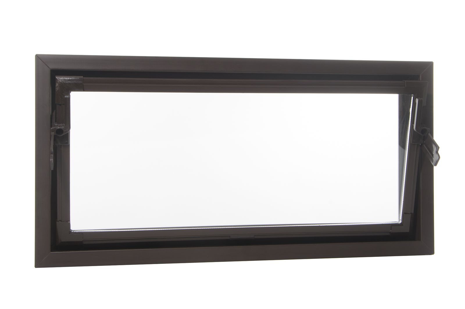 ACO Severin Ahlmann GmbH & Co. KG Kellerfenster Zweifach-Isolierglas Kunststoff Kippfenster braun, Größe: 100x80cm, wärmeisolierend, Schutzgitter nachrüstbar