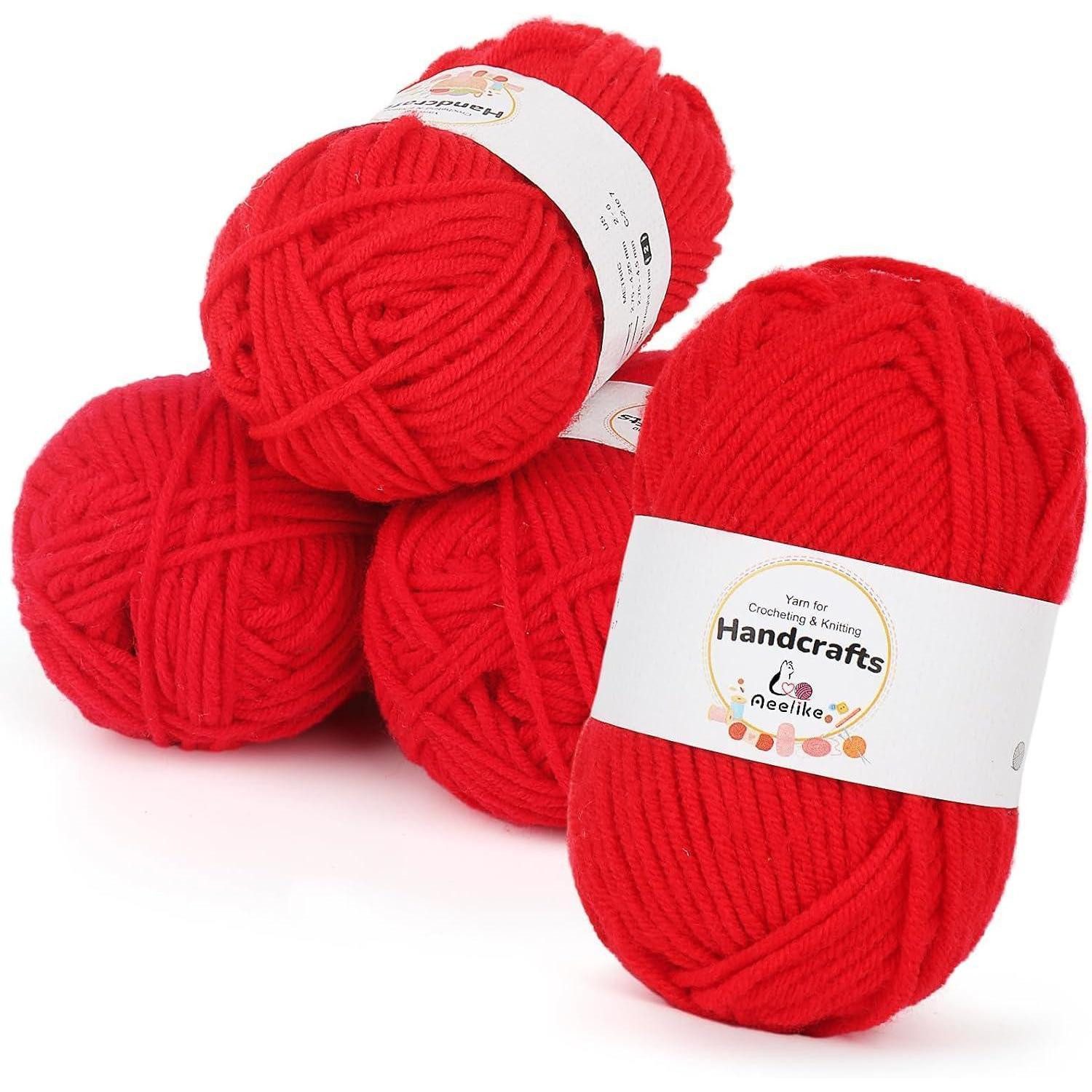 LuxusKollektion Wolle Amigurumi Baumwolle 5Ply Häkelgarn Strickgarn 200g Rot Häkelwolle