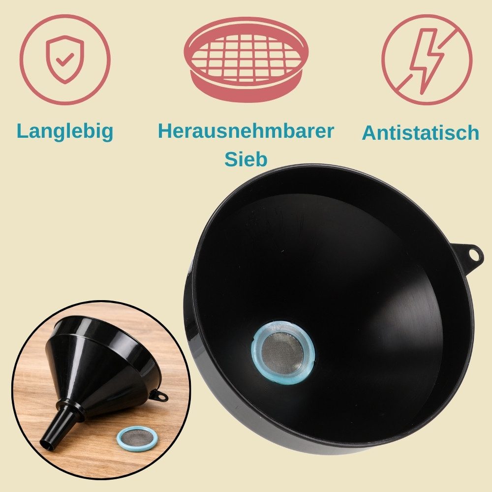 GarPet Öltrichter Trichter groß Sieb Einfülltrichter XXL Auto Öltrichter große Öffnung – Bild 4 von 5