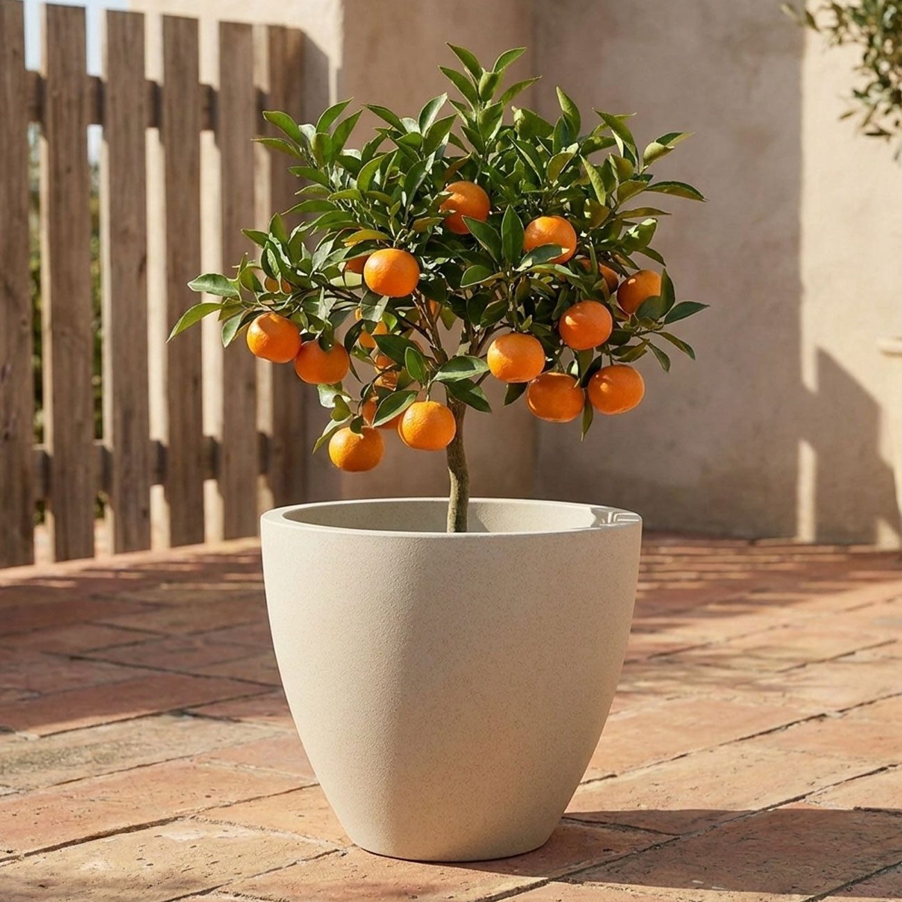 Prosperplast Pflanzkübel Ethick Moderner Pflanzkübel rund Ø58cm Sand 86L Blumentopf frostsicher (1 St., 1er-Set & 2er-Set & 3er-Set), 58,0 x 50,0 cm Kunststoff-Pflanzkübel/UV-Schutz/Wasserauslass
