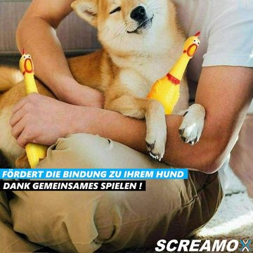 MAVURA Tierquietschie SCREAMOX Hundespielzeug Quietschendes Huhn quietscher Spielzeug, Quietschfigur Quietscherfigur Quietsch Huhn Gummihuhn Gummi