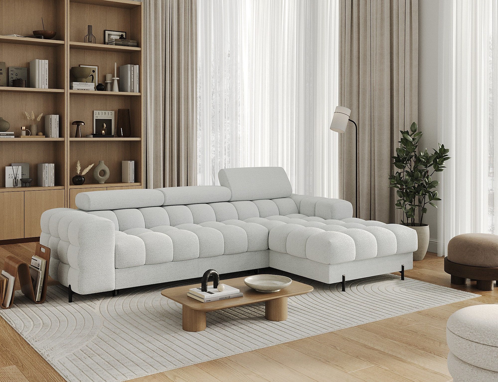 yourhouse24 Ecksofa L-Form Felro mit Schlaffunktion günstig online kaufen