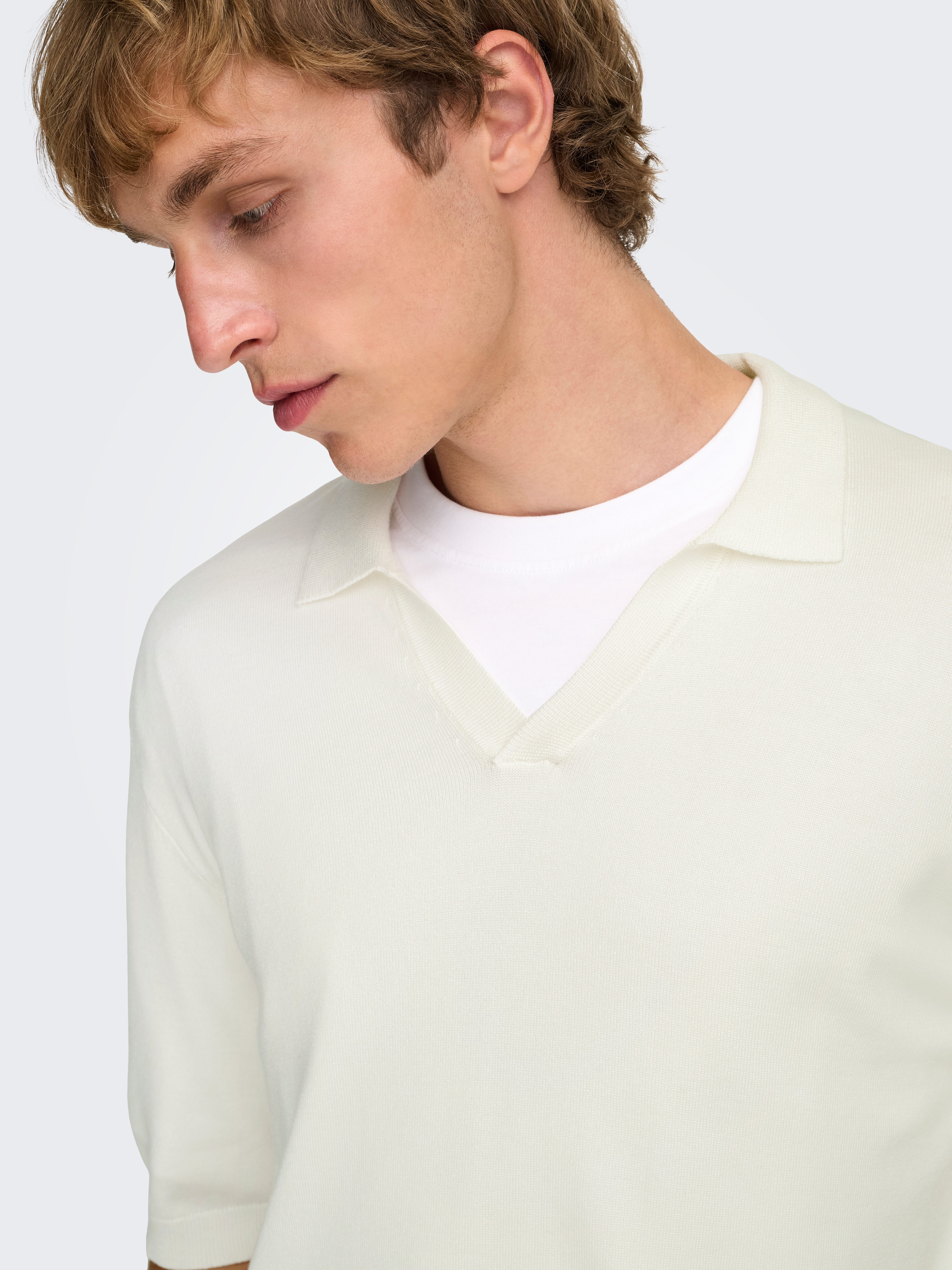 ONLY & SONS Polokragenpullover ONSWYLER LIFE RLX 12 SS SPLIT KNIT NOOS