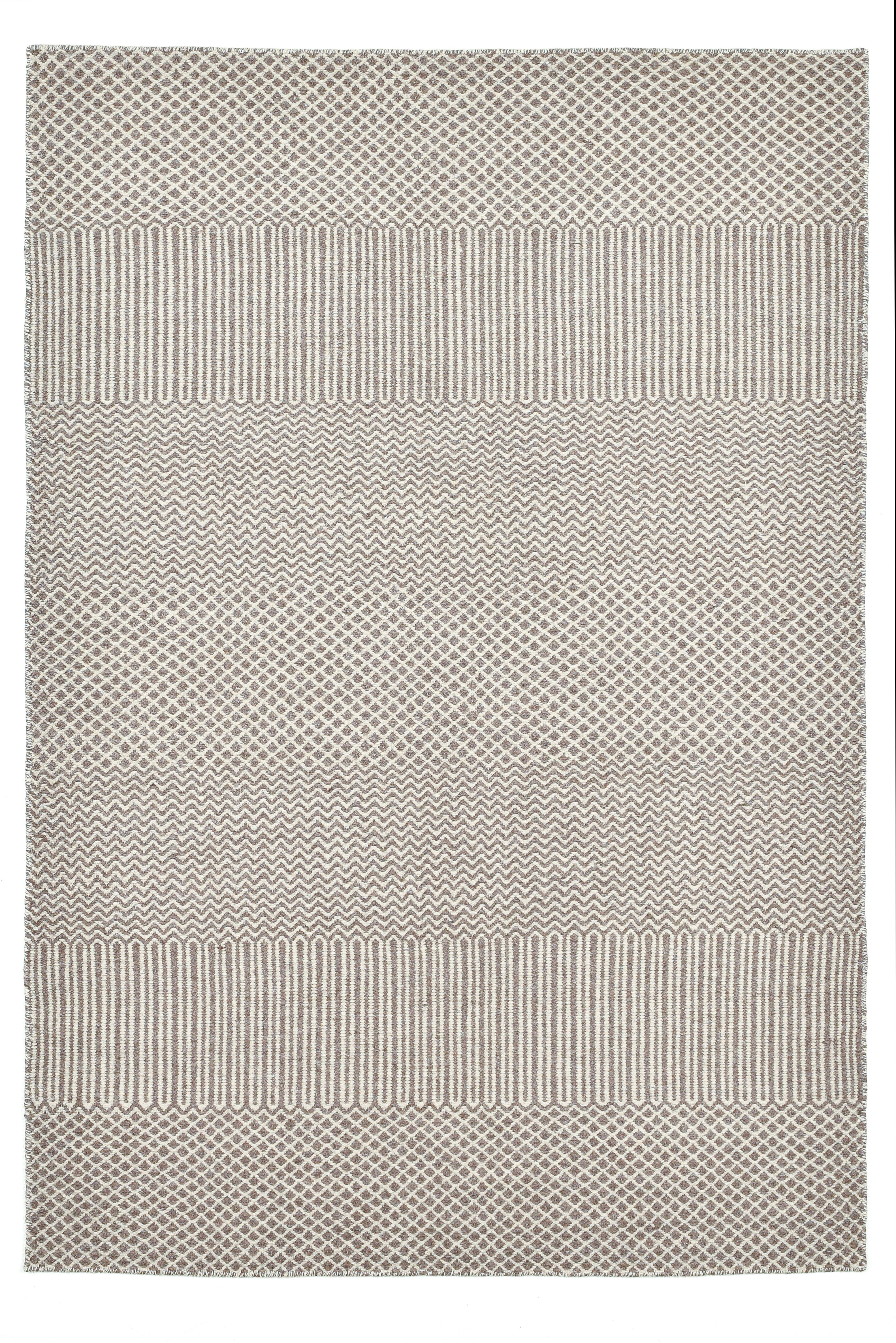 THEKO Wollteppich Trondheim PO-501, rechteckig, Höhe: 10 mm, Handweb Teppich, Flachgewebe, reine Wolle, handgewebt