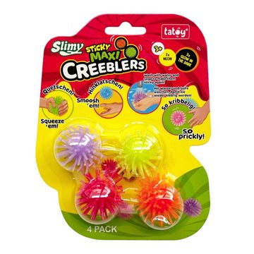 Tatoy® Spiel, Slimy Sticky Maxi Creeblers, die Original klebrigen Wandkrabbler 2 x Neon und 2 x GID in Maxigröße