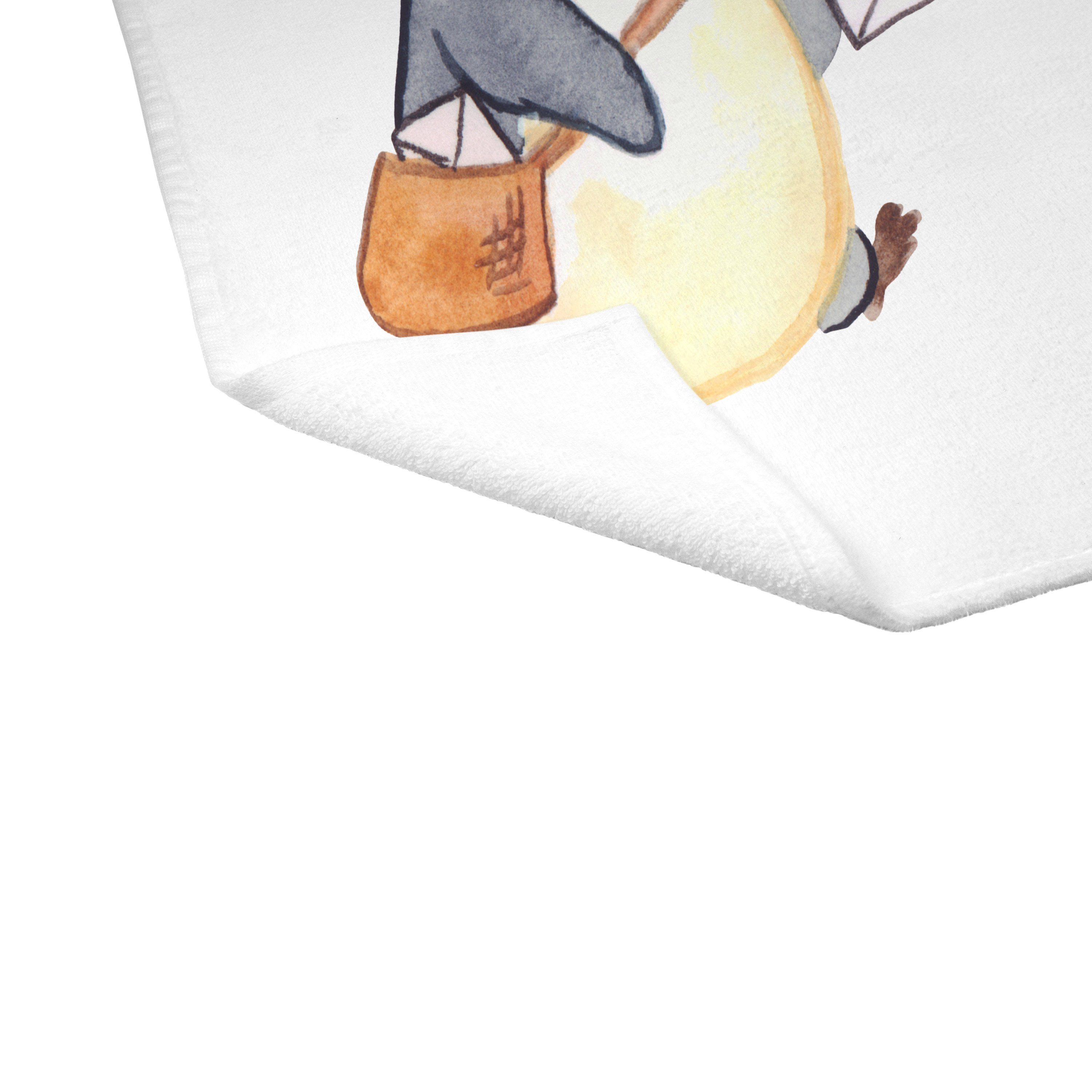 Mr. & Mrs. Panda Handtuch Postbotin mit Herz - Weiß - Geschenk, Reisehandtuch, Briefträgerin, F, (1-St)