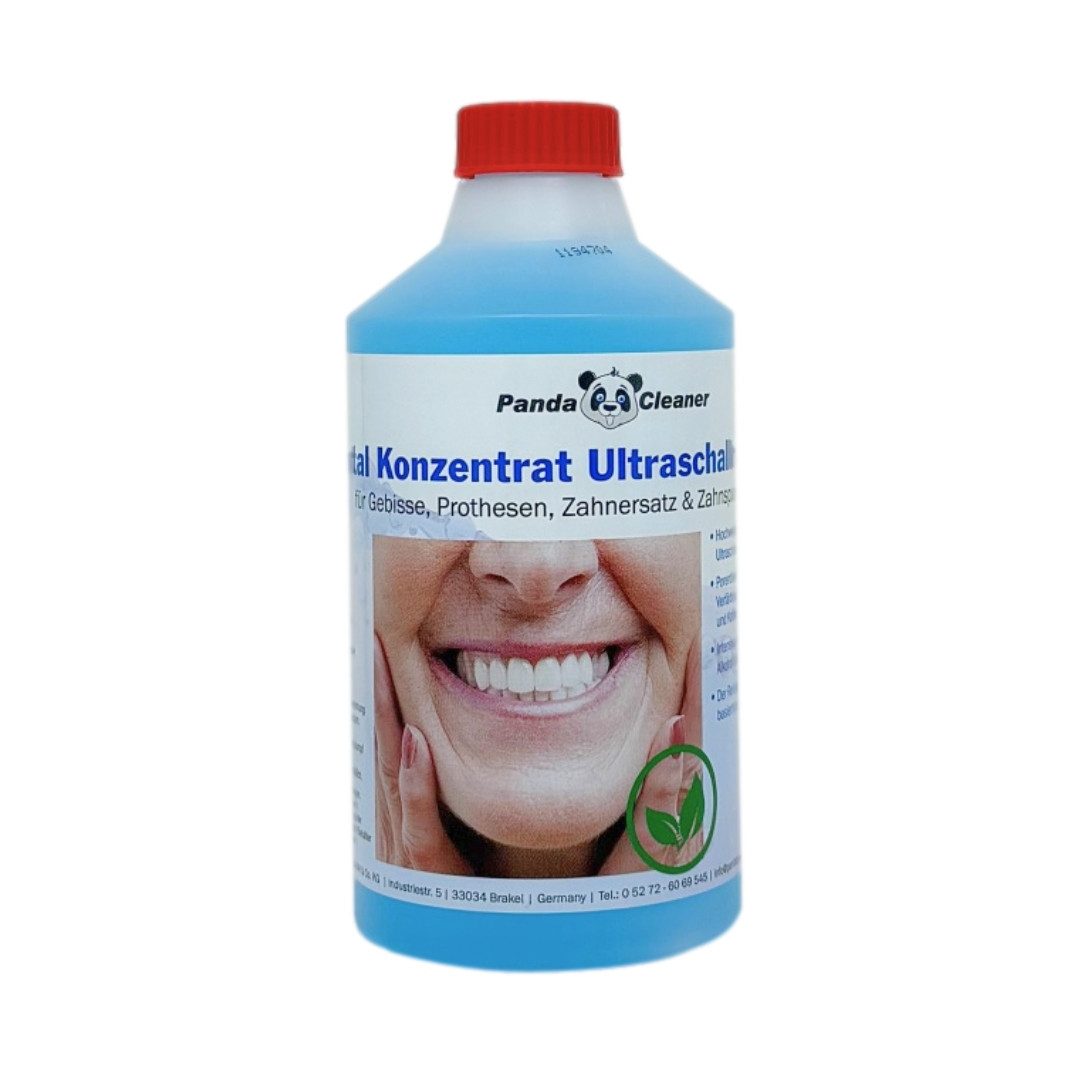 PandaCleaner Dental Konzentrat Ultraschallreiniger - Für Gebisse & Prothesen Reinigungskonzentrat (1-St. 500ml Reinigungsflüssigkeit)