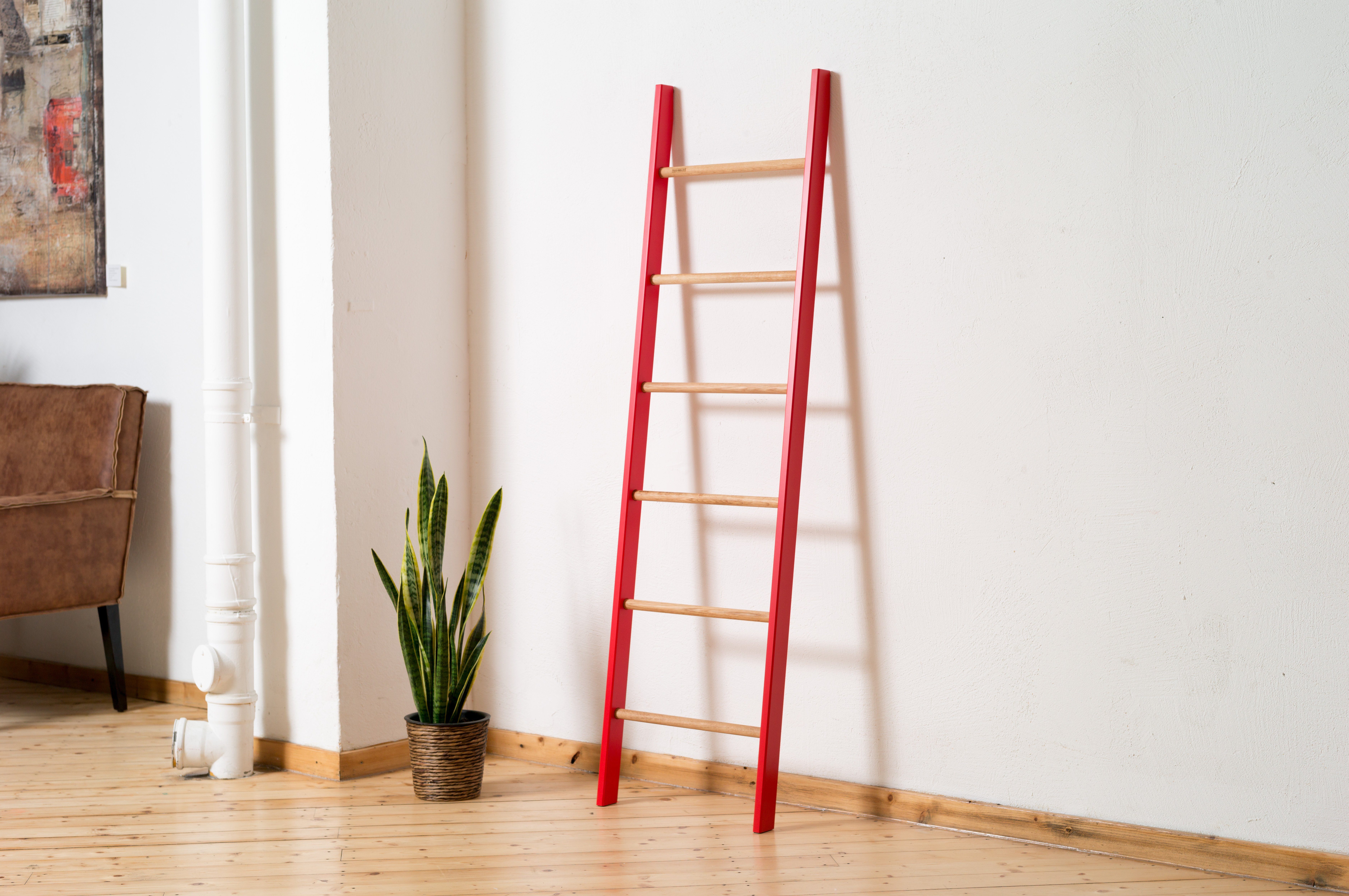 kleiderleiter.de Полотенцесушители Kleiderleiter KOMBI lackierte Holme & Eichensprossen 171x46,5x5,5 cm, Made in Germany, Handarbeit