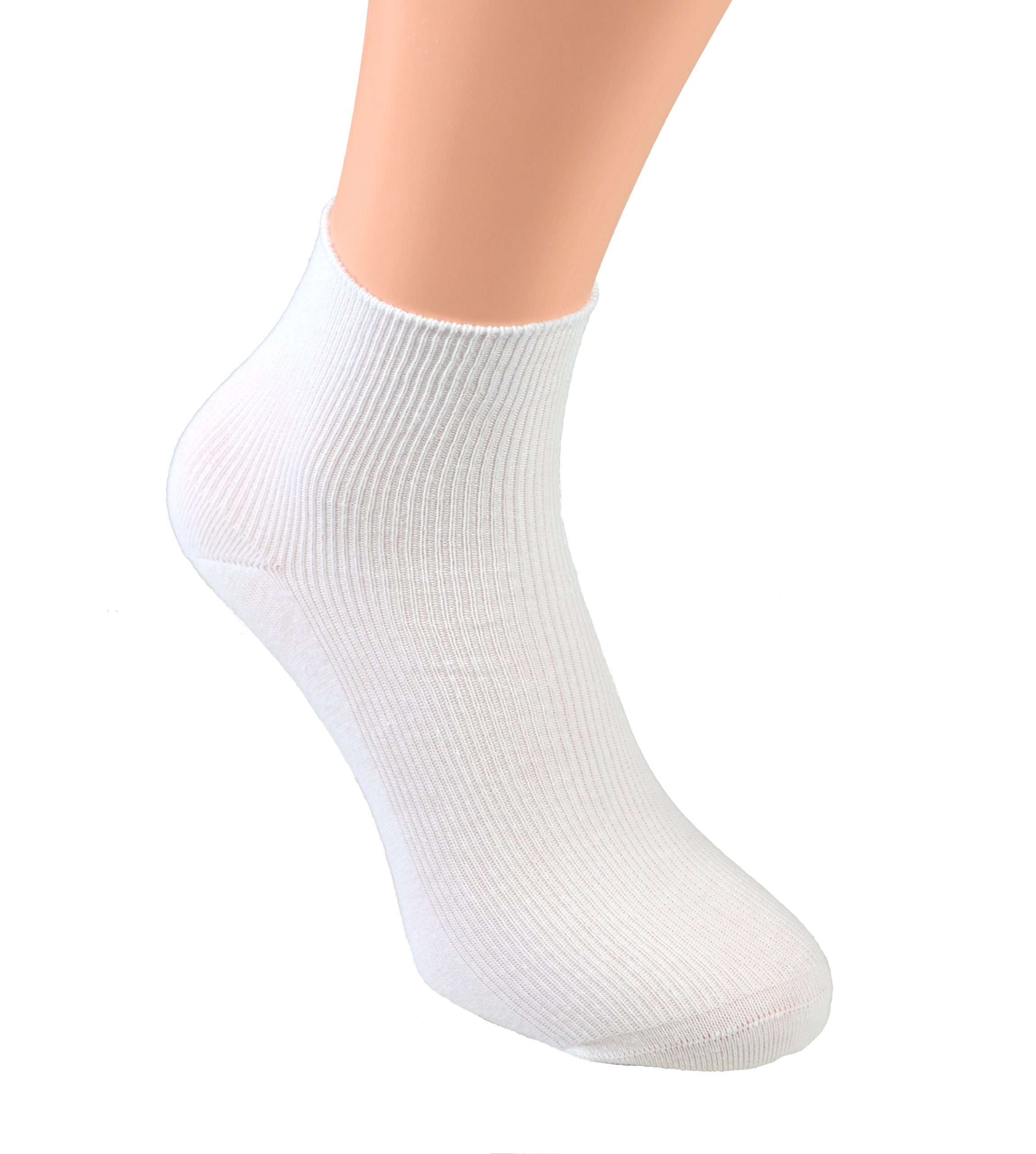 Cocain underwear Gesundheitssocken Kurze Socke ohne Gummi weiss Kurzsocken Arztsocken kein Gummi 100 Bw. (20-Paar) ohne einschneidenden Gummibund, handgekettelt