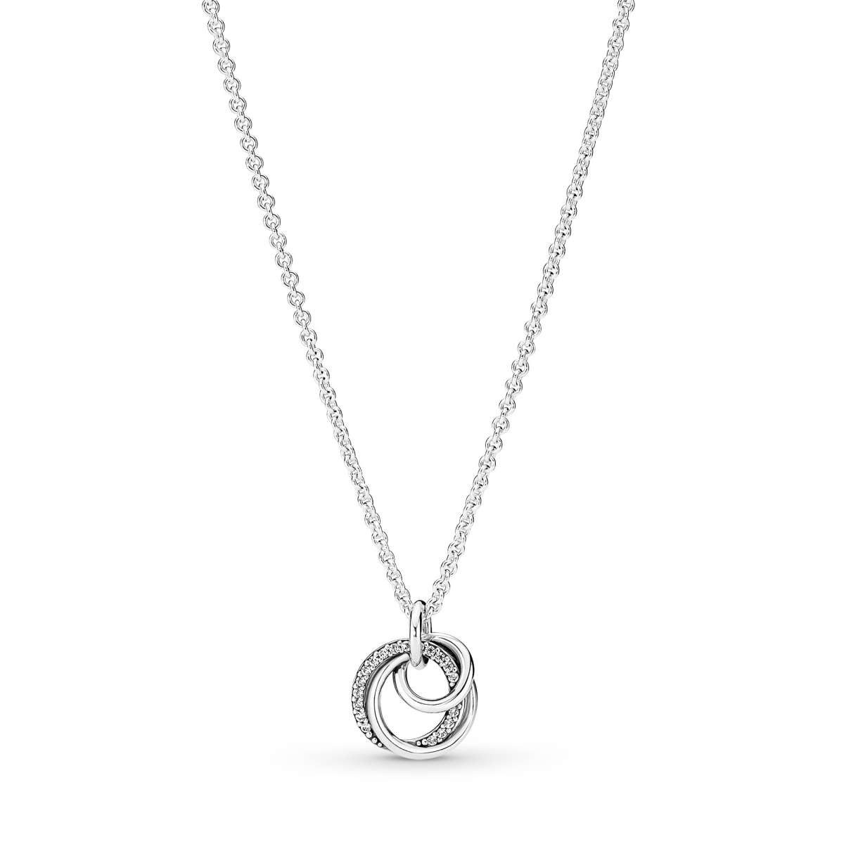 Pandora Kette mit Anhänger 391455C01-60, Damenkette 925 Silber Immer Von Familie Umgeben