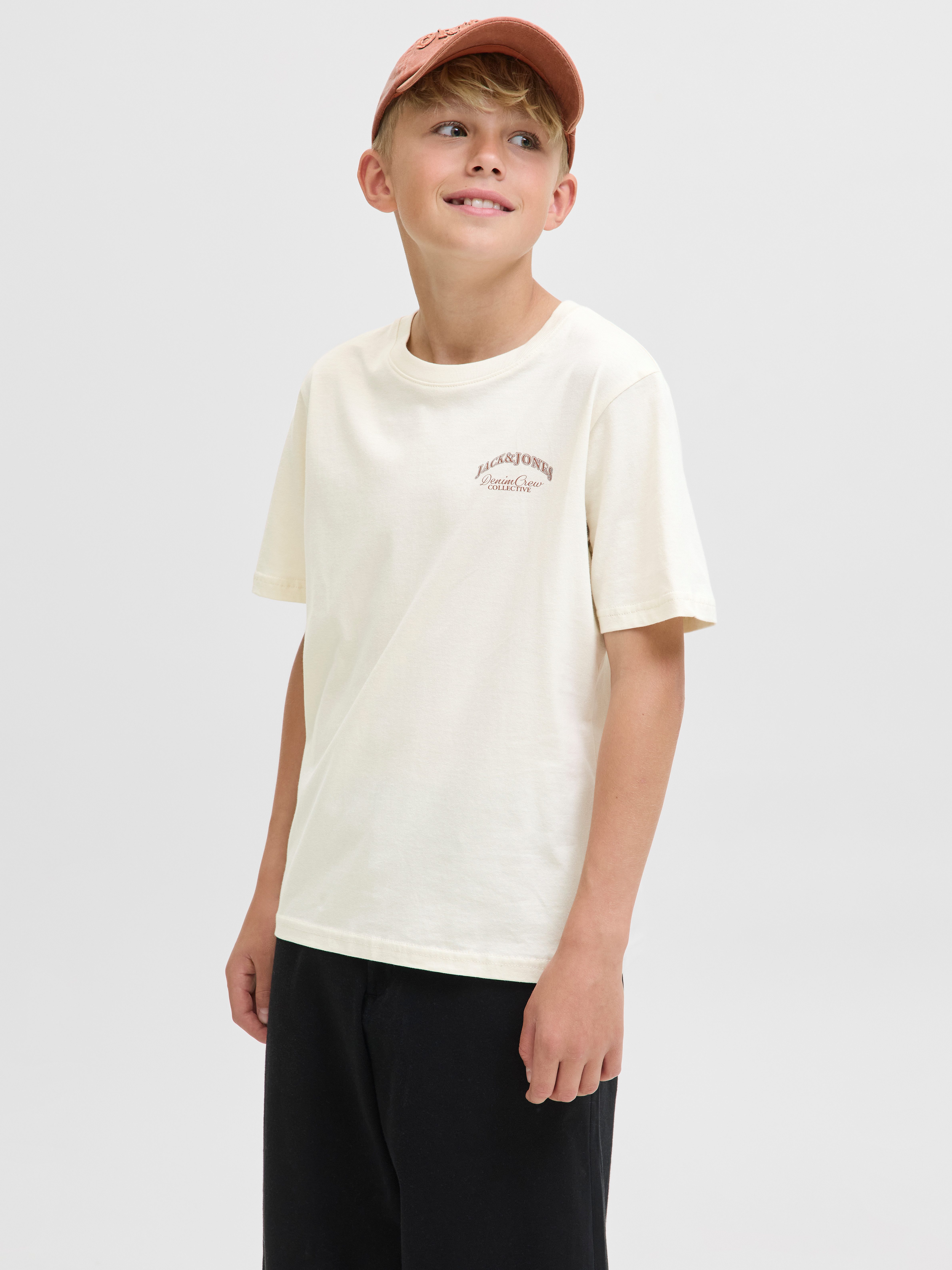Jack & Jones Junior Rundhalsshirt JJEBRANDES BACKP RELAXED TEE SS SN JNR Baumwolle, relaxed fit