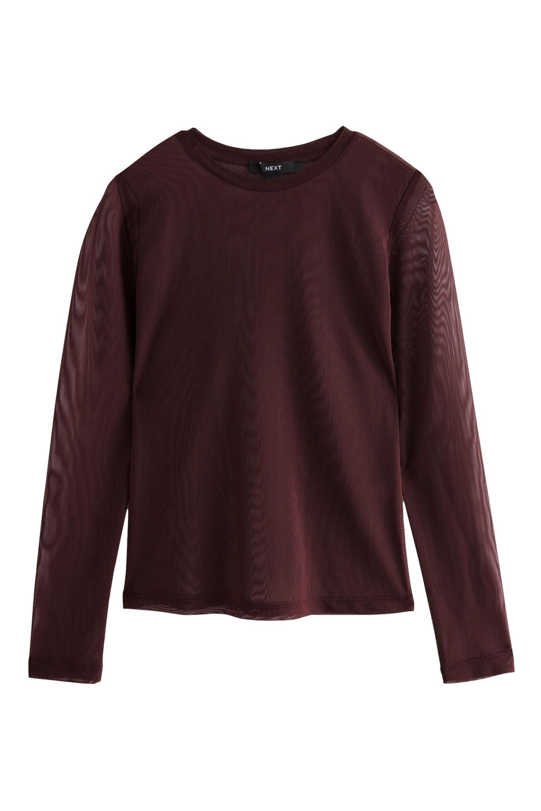 Blusenshirt Langarmshirt in Mesh-Optik