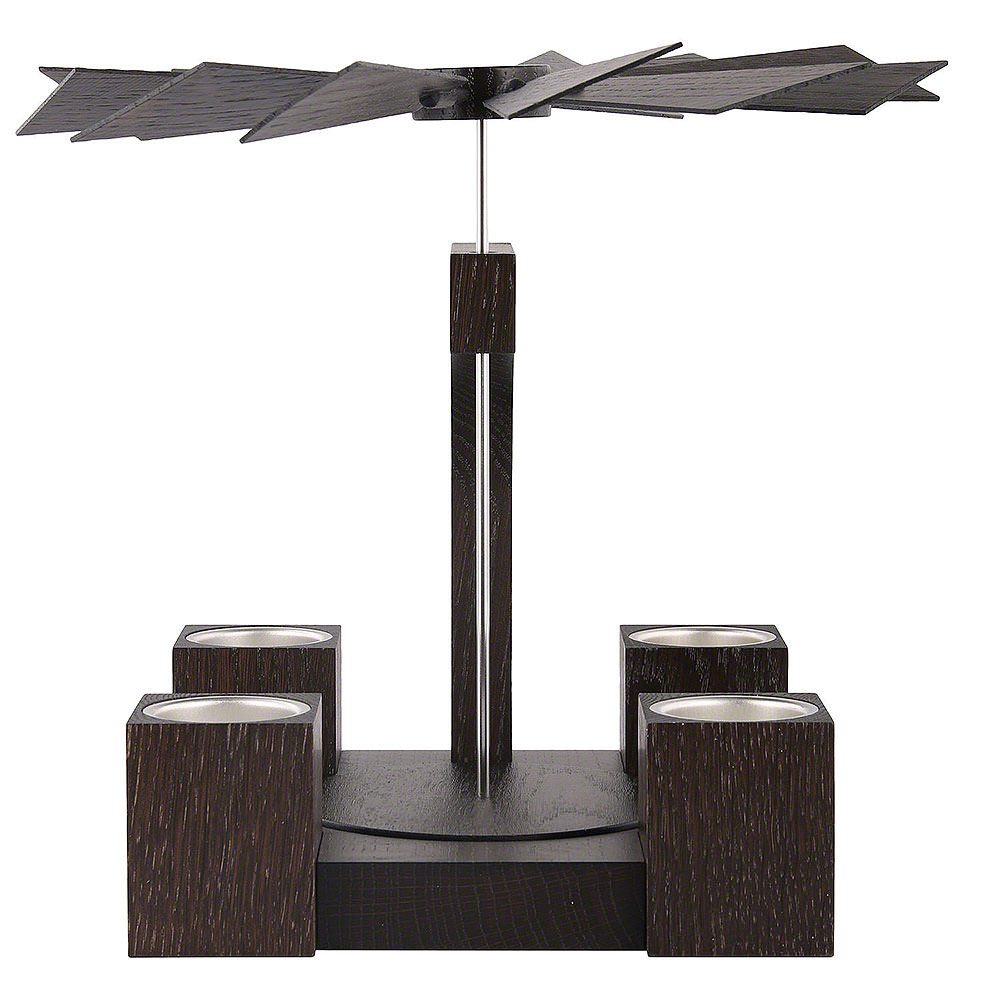 KWO Kunstgewerbe Werkstätten Weihnachtspyramide 1-stöckige Pyramide Mooreiche modern ohne Bestückung (24cm) von KWO