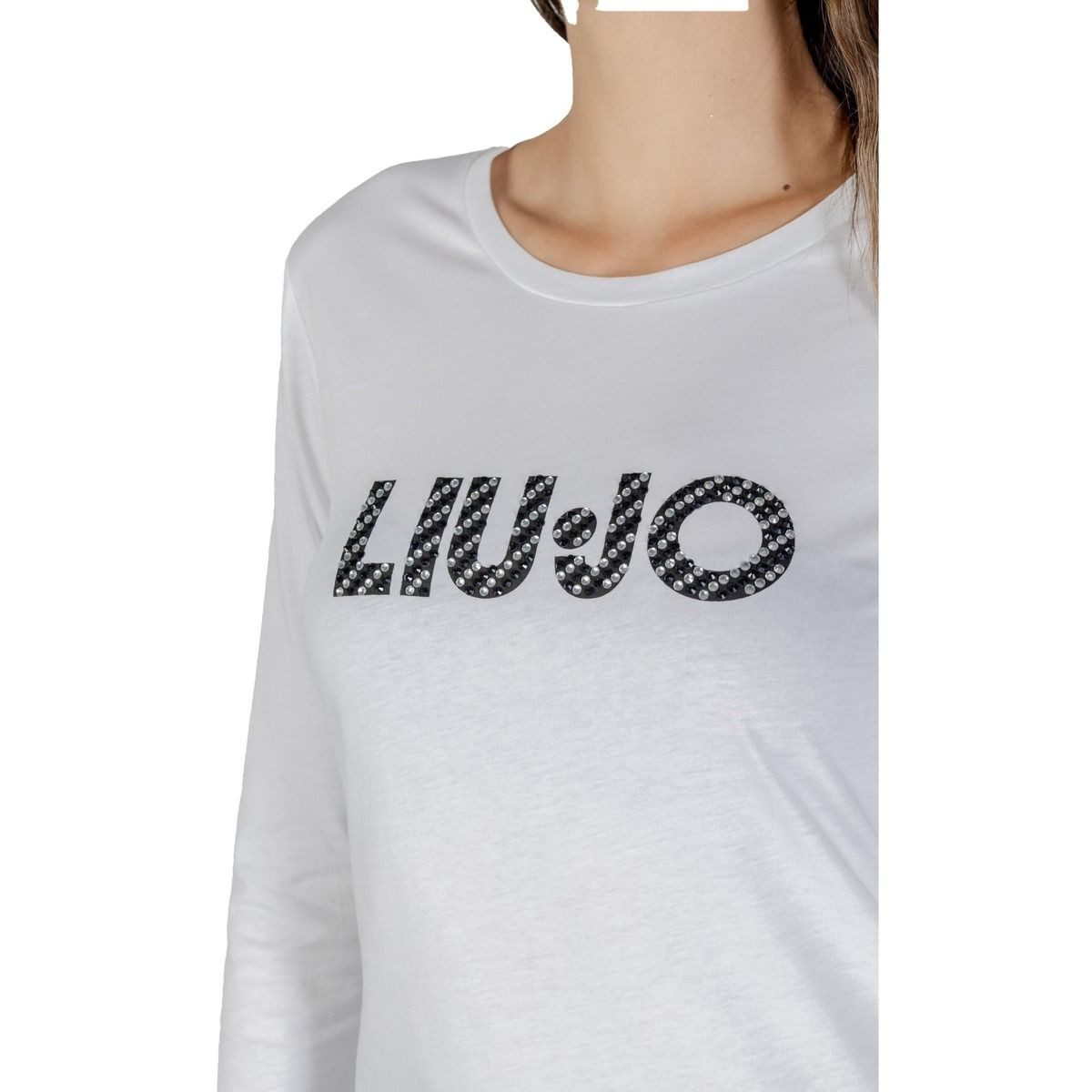 Liu Jo Langarmshirt - Longsleeve mit Strass-Logo – Shirt Langarm aus Baumwolle