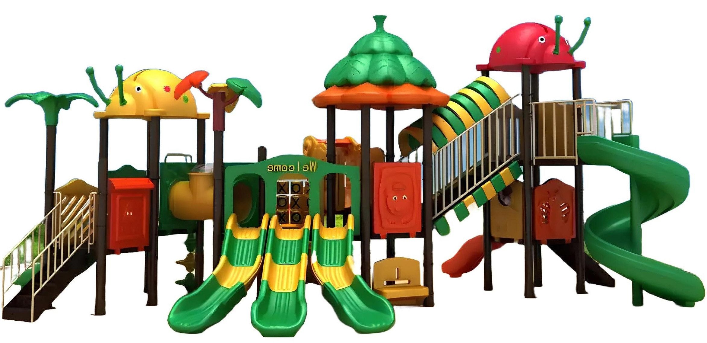 Xlmoebel Spielturm Kunststoff-Spielplatz für Kinder mit animierten Aktivitäten im Freien, Hergestellt in Europa