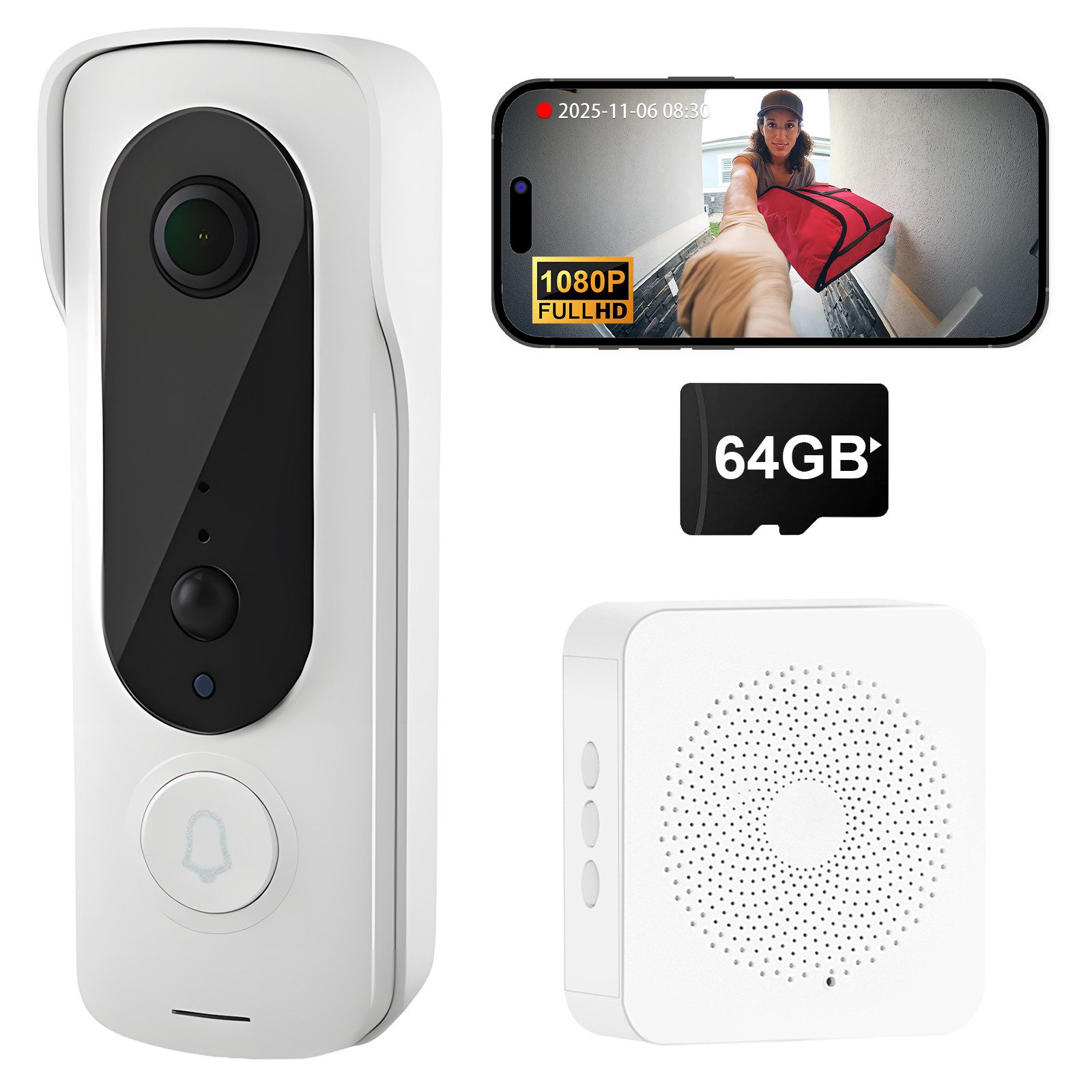 Türklingel-Set Kabellose Türklingel mit Video WLAN Türklingel Smart Home