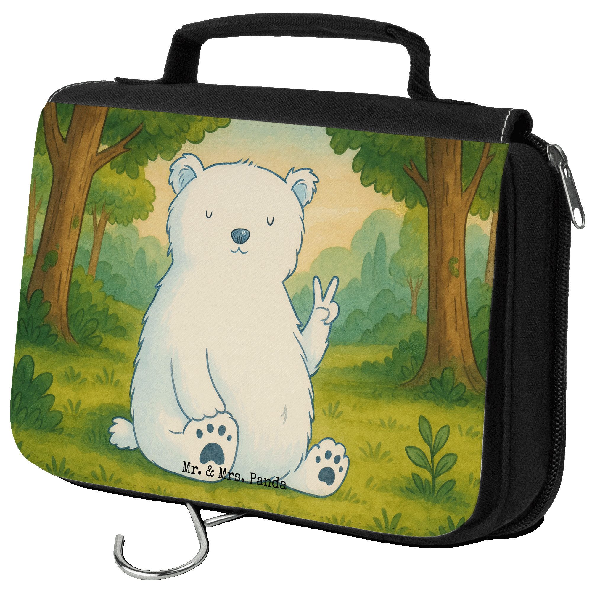 Kulturbeutel Eisbär Faul Design, kulturtäschchen, Weiß, Teddy, Büro, kulturtäschch