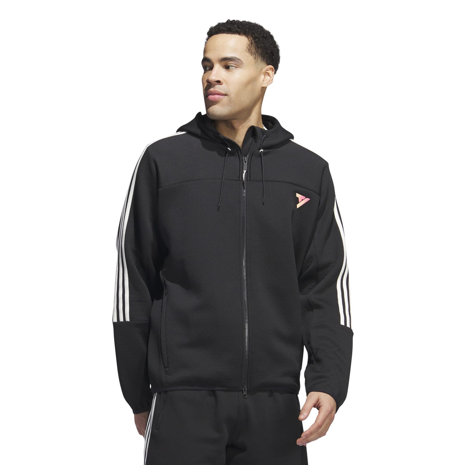 adidas Performance Trainingsjacke Kapuzenjacke Trea Tech (100% Baumwolle) schwarz/weiss Herren