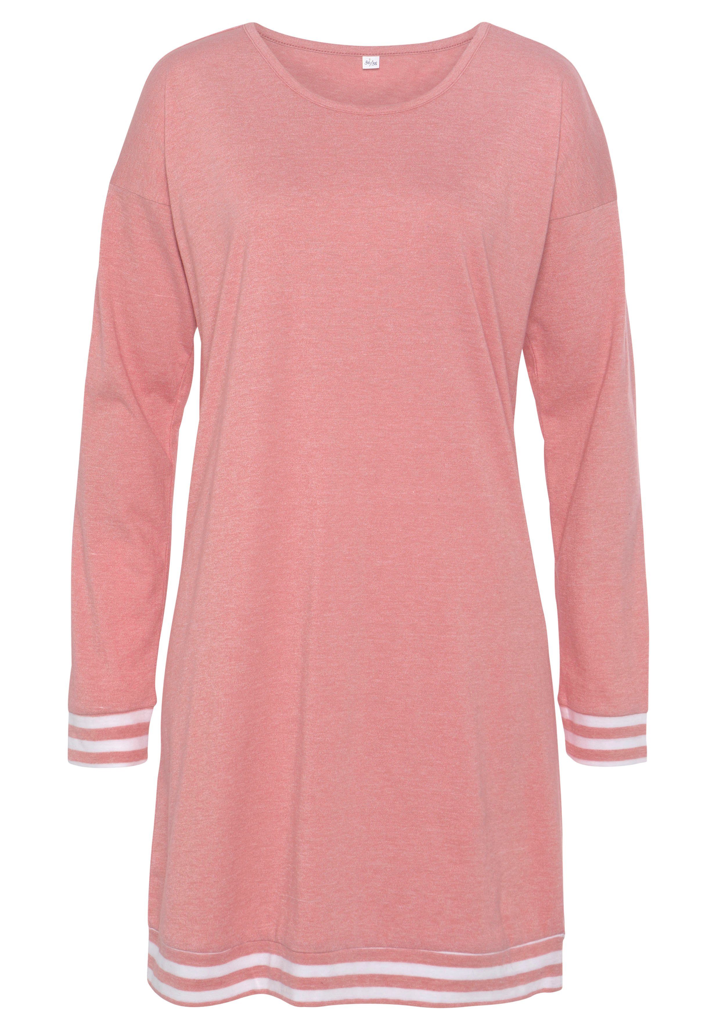 Vivance Dreams Sleepshirt mit Streifen-Details günstig online kaufen