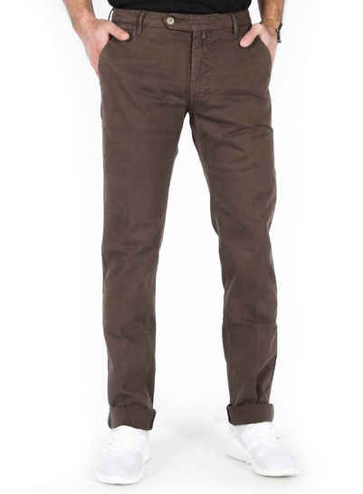 JACOB COHEN Slim-fit-Jeans Handgefertigte Chino Bundfaltenhose Vintage Braun - APW117 Comfort 0601