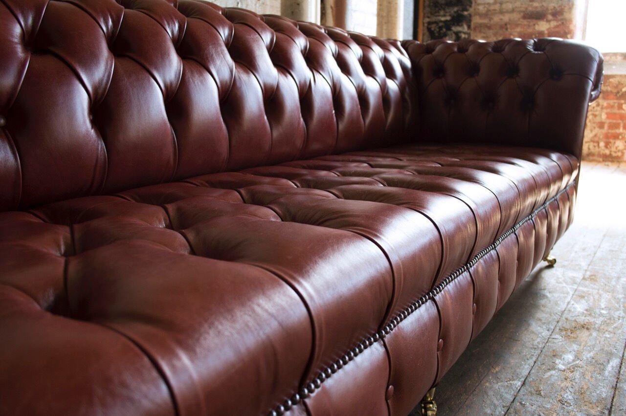 in Big Chesterfield Sofort, Europa 100% Klassische Sitzer Chesterfield-Sofa JVmoebel 1 Couch Leder 4 Teile, Luxus Made