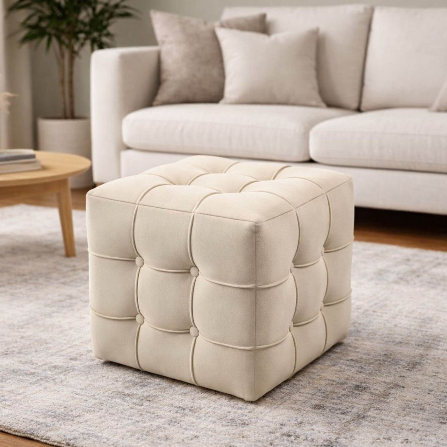 Skye Decor Pouf Lizbon (1-St), Samtiger Polsterpouf