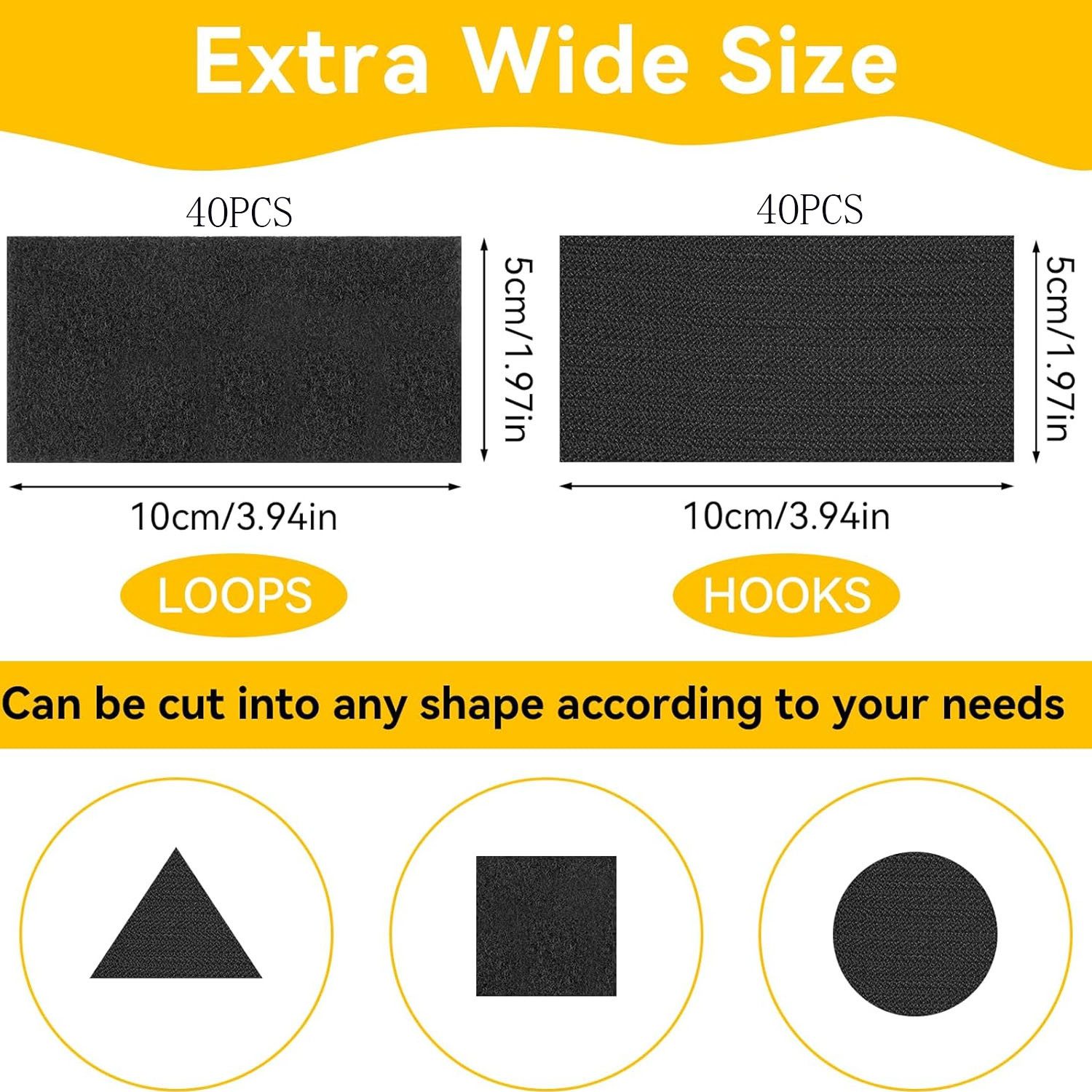 FELIXLEO Klettband Klettband Selbstklebend Extra Stark 40 Stück 50x100mm, (1-St) – Bild 2 von 4