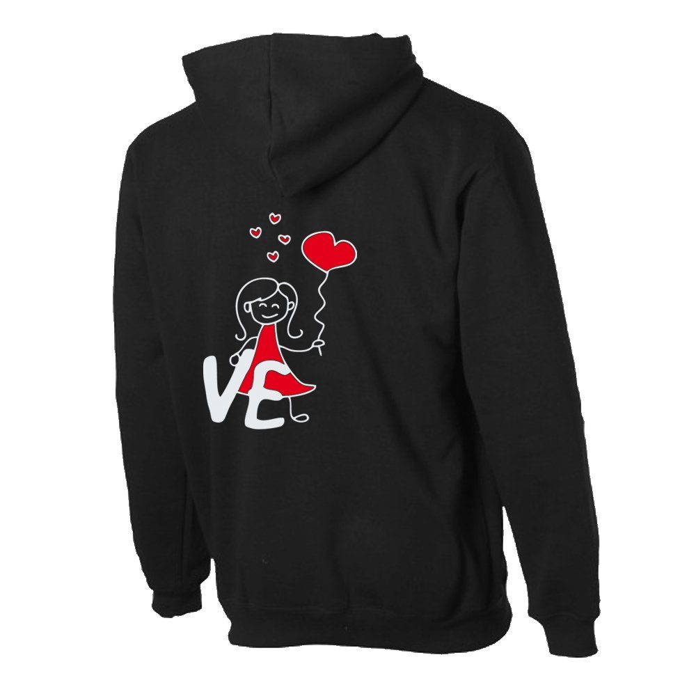 G-graphics Hoodie LO – VE (Partner- / Paar-Set, Einzelteile zum selbst zusammenstellen) Aufdruck auf der Vorder- oder Rückseiteseite wählbar