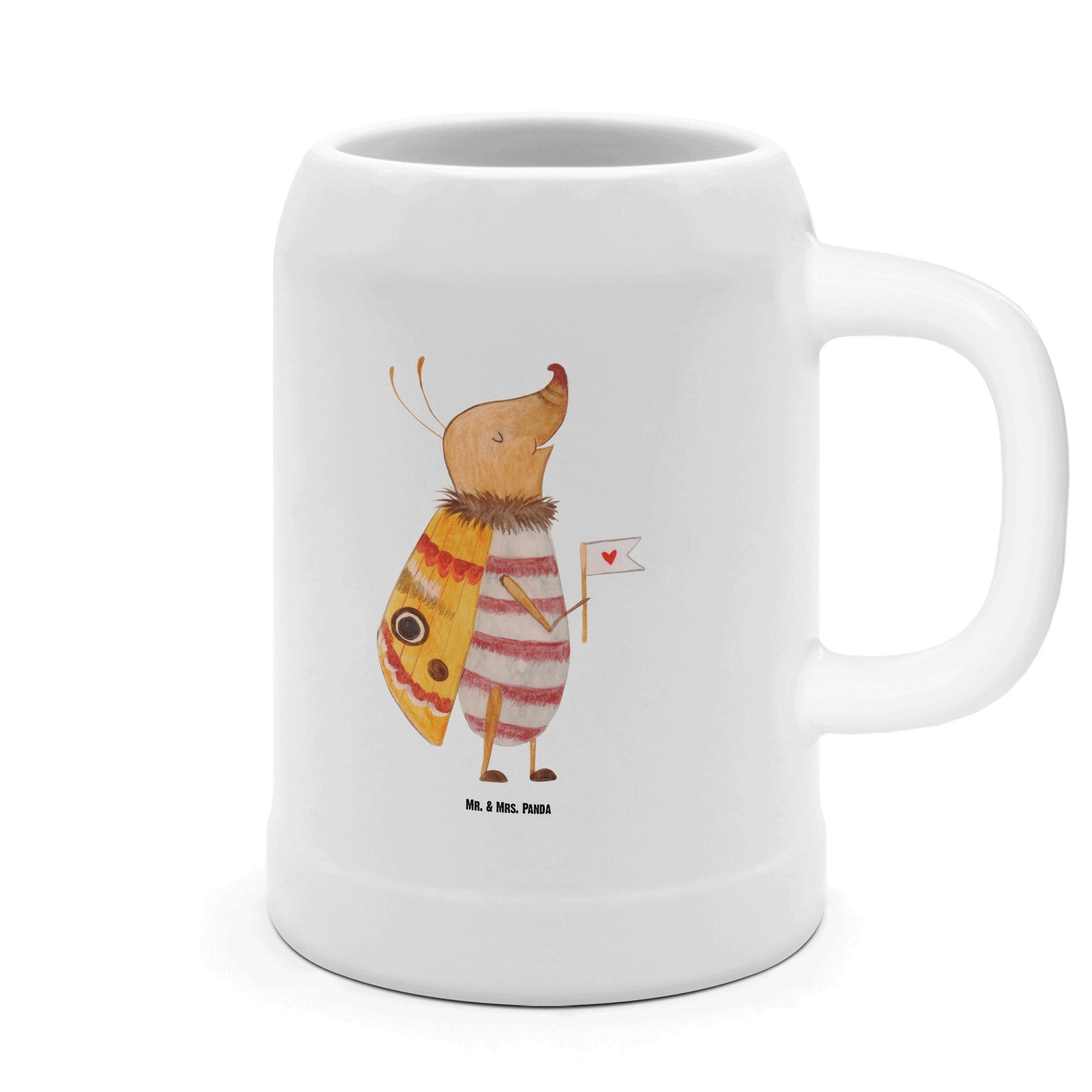 Mr. & Mrs. Panda Bierkrug Nachtfalter Fähnchen Weiß Geschenk, süß