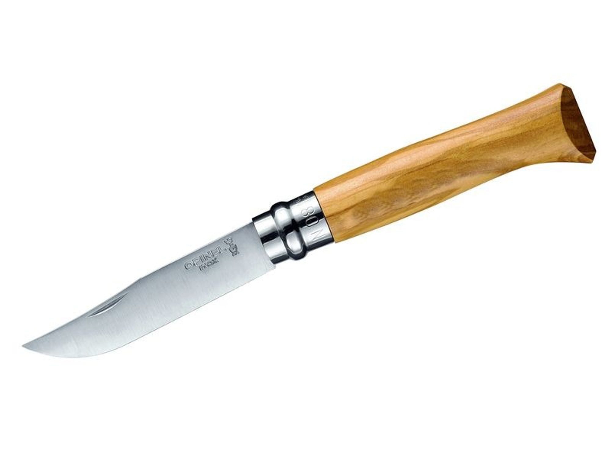 Opinel Taschenmesser Opinel-Messer, Größe 8, rostfrei, Olivenholz