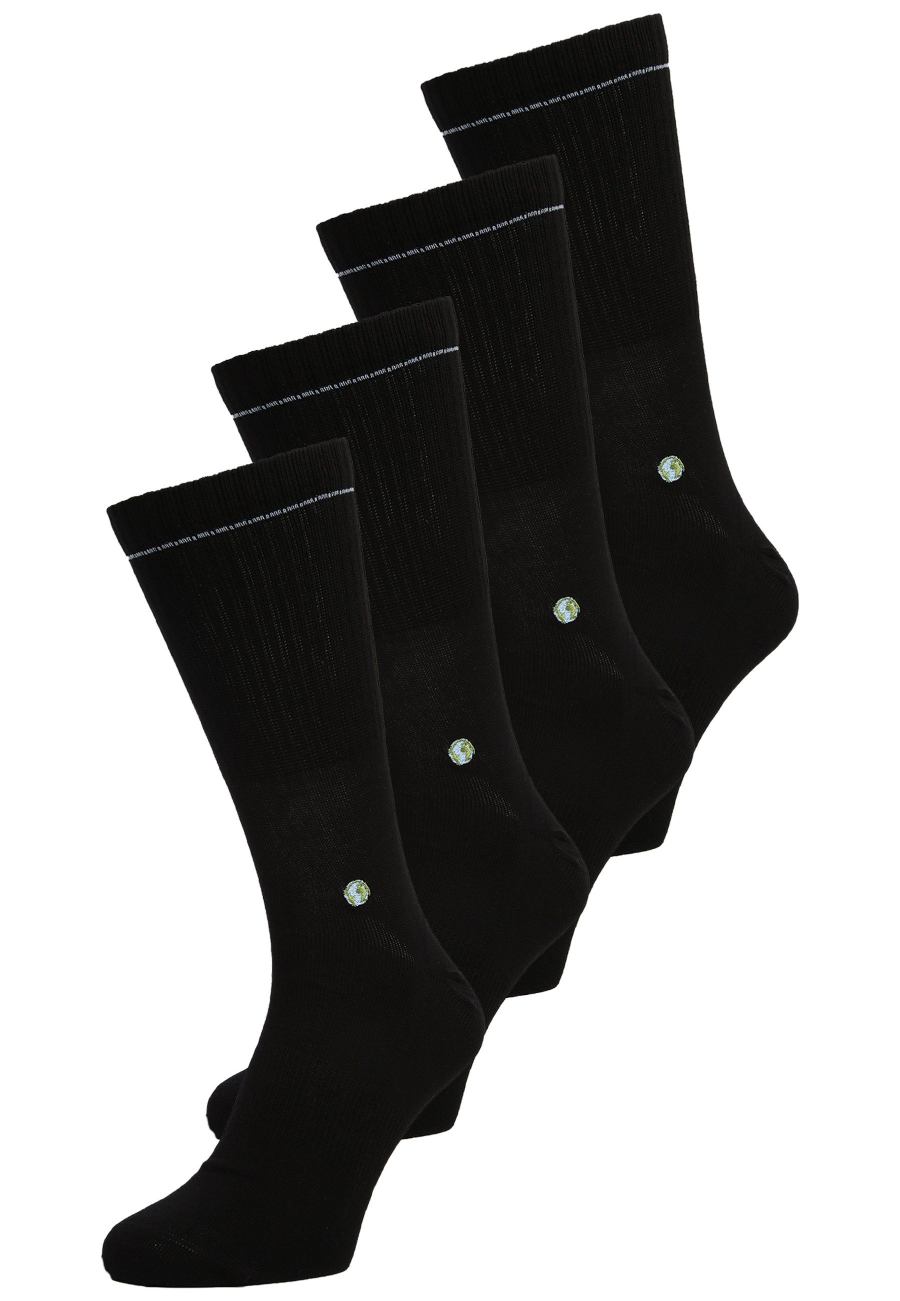 Albert Schäfer Socken 4er Pack (4-Paar) GOTS zertifizierte Bio-Baumwolle schwarz