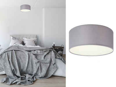 smartwares LED Deckenleuchte, kleine dimmbare Deckenlampe mit Stoffschirm Grau Skandinavisch schöne Beleuchtung für Wohnzimmer, Schlafzimmer und Flur