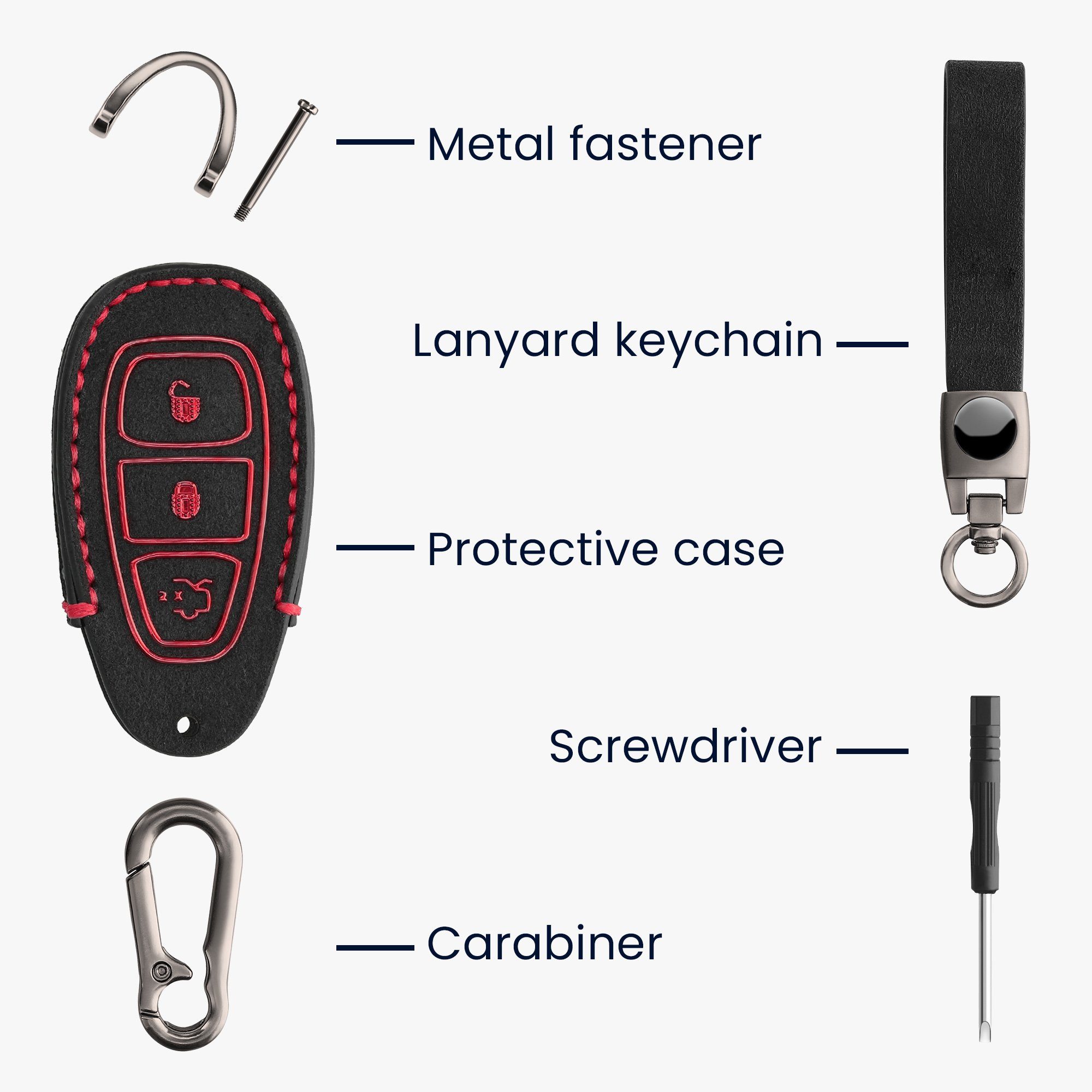 Schlüsselhülle kwmobile Hülle Schlüssel Cover Case Autoschlüssel Kunstleder für Schlüsseltasche Ford,