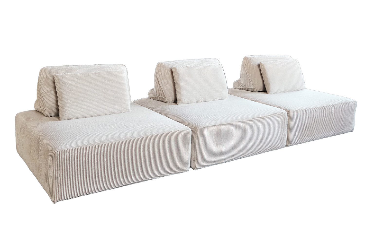 KAWOLA Sofa WIOLO SOFT Cord Sofa - Modular - Komfortabel & Flexibel - Wohnzimmer, Modulsofa mit Cordbezug. Abziehbar & vielseitig. 3 Module.