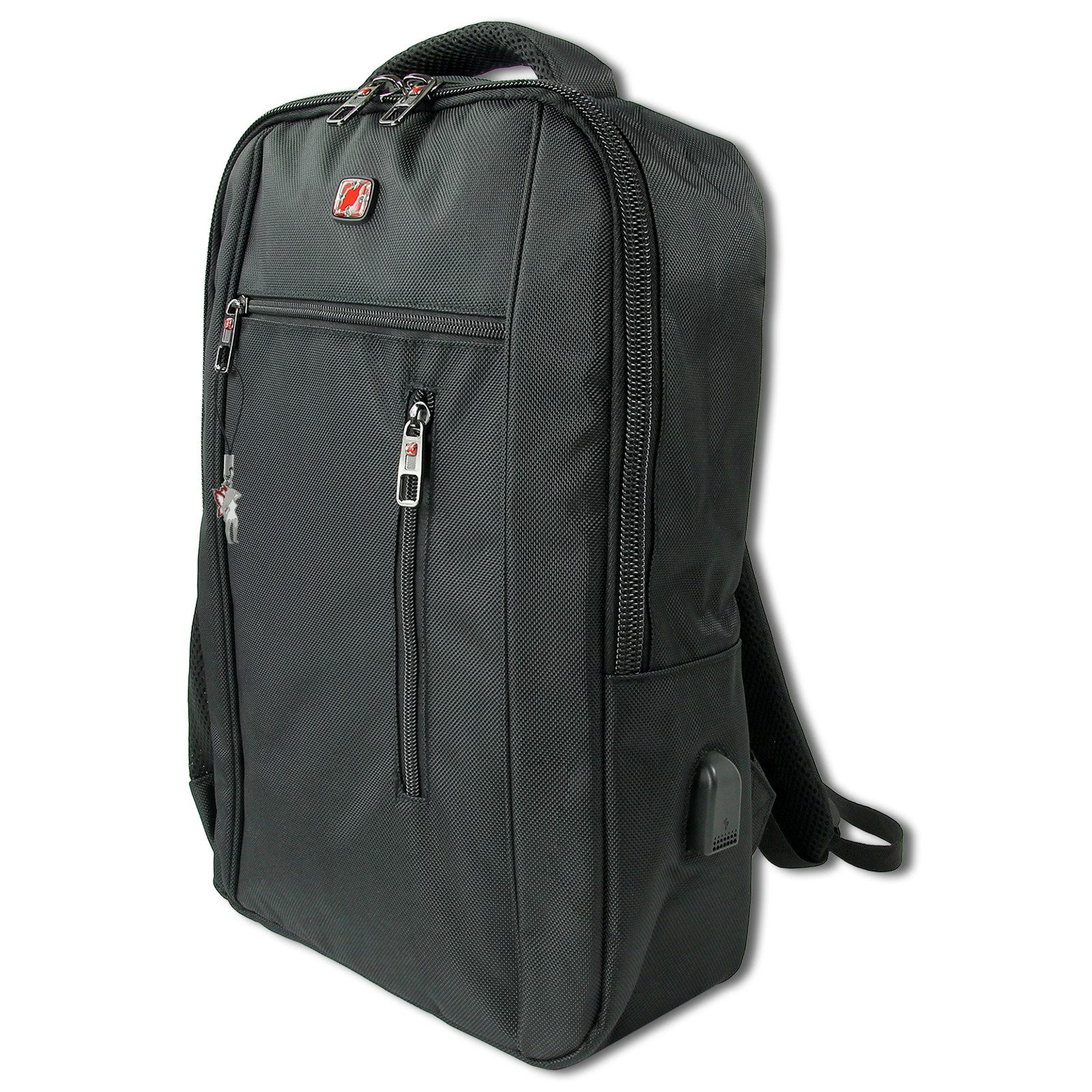 Travel N Meet Reisetasche Travel N Meet Laptoprucksack, Rucksack (Businessrucksack), Herren Business-, Freizeitrucksack Polyester, schwarz ca. 49cm hoch