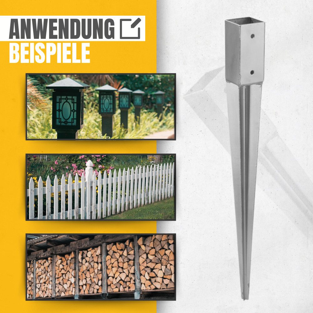 STRÜBER Einschlagbodenhülse Einschlagbodenhülse Feuerverzinkt Pfostenträger, Zäune, Carports, Pergolen, Gartenlauben, Spieltürme