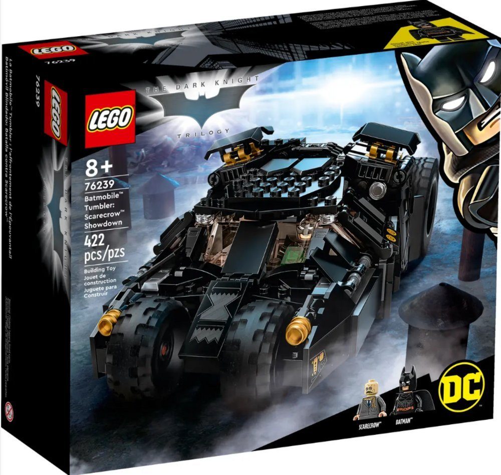 LEGO® Konstruktionsspielsteine Batmobile Tumbler 76239: Duell mit Scarcerow, (Set, 422 St), aufklappbares Dach