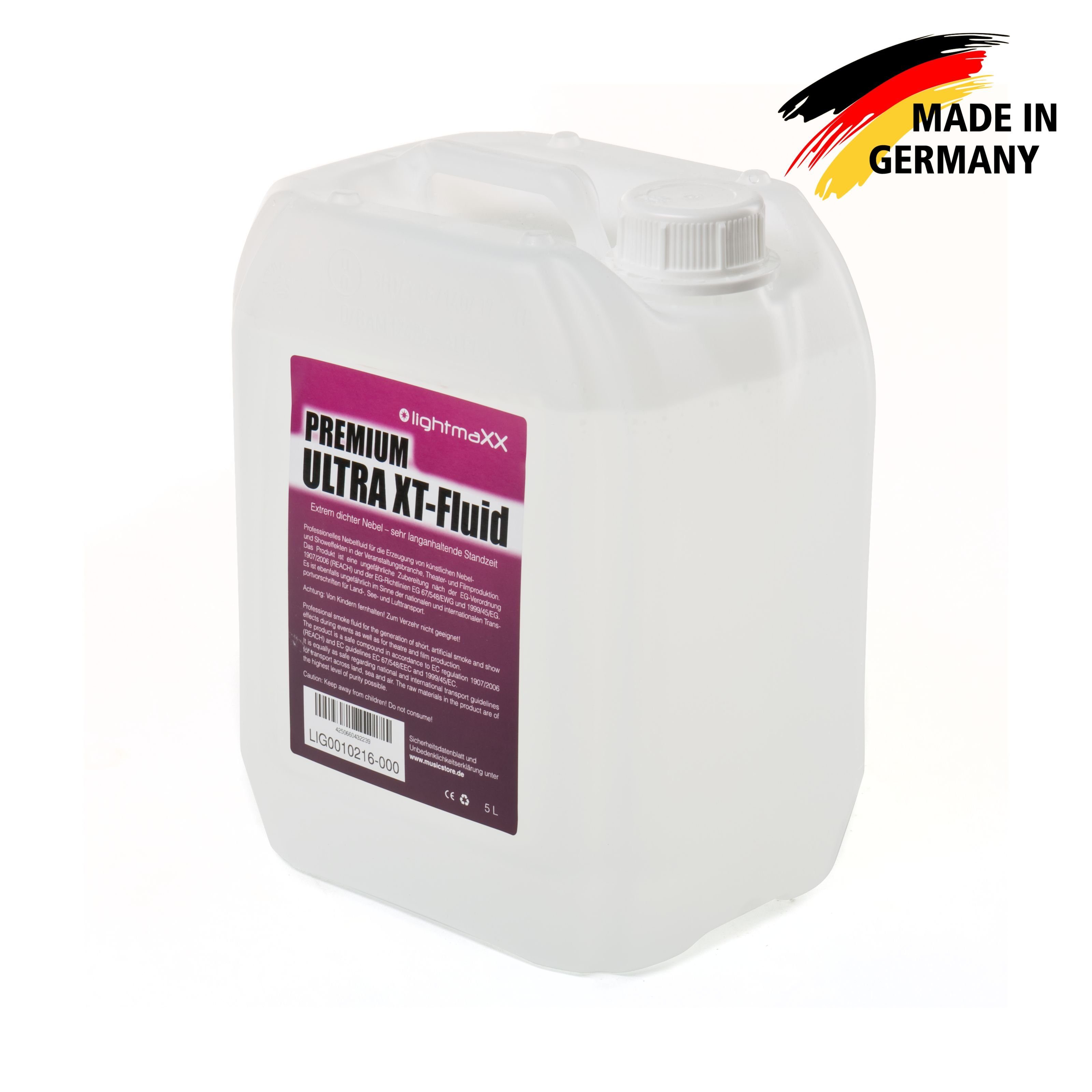 lightmaXX Discolicht, Premium Ultra XT Fluid 5L, Xtrem Dichter Nebel, Lang Anhaltende