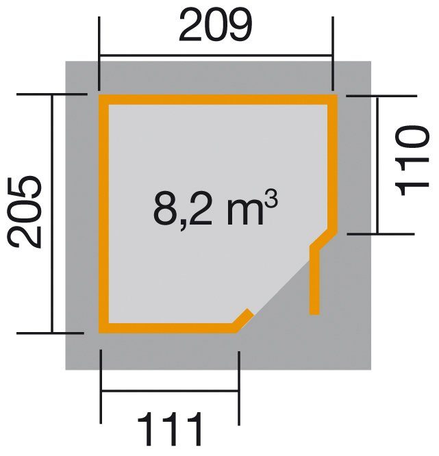 weka Gartenhaus 244x244 BxT: Gr.1, 229 cm