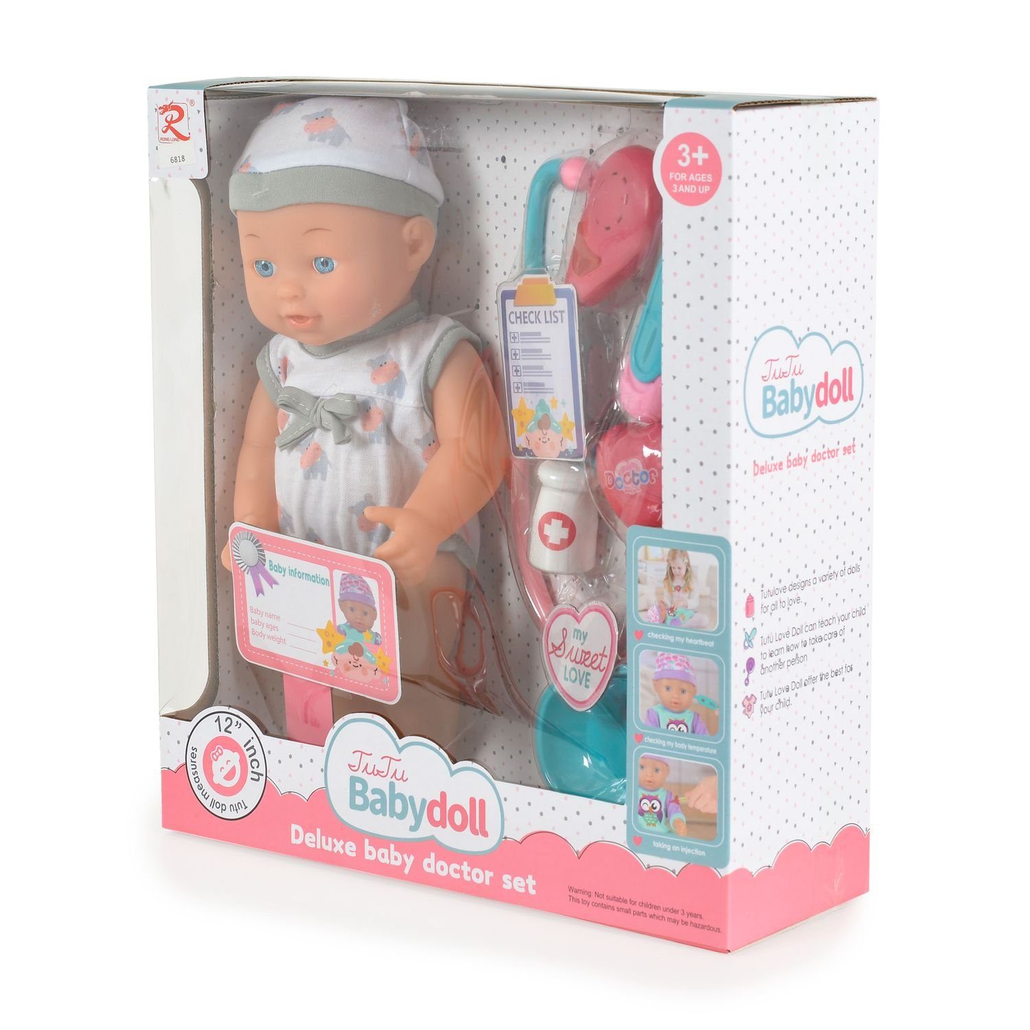 Moni Anziehpuppe Kinderpuppe 31 cm Stethoskop, Arztzubehör, Arztausweis, mi günstig online kaufen